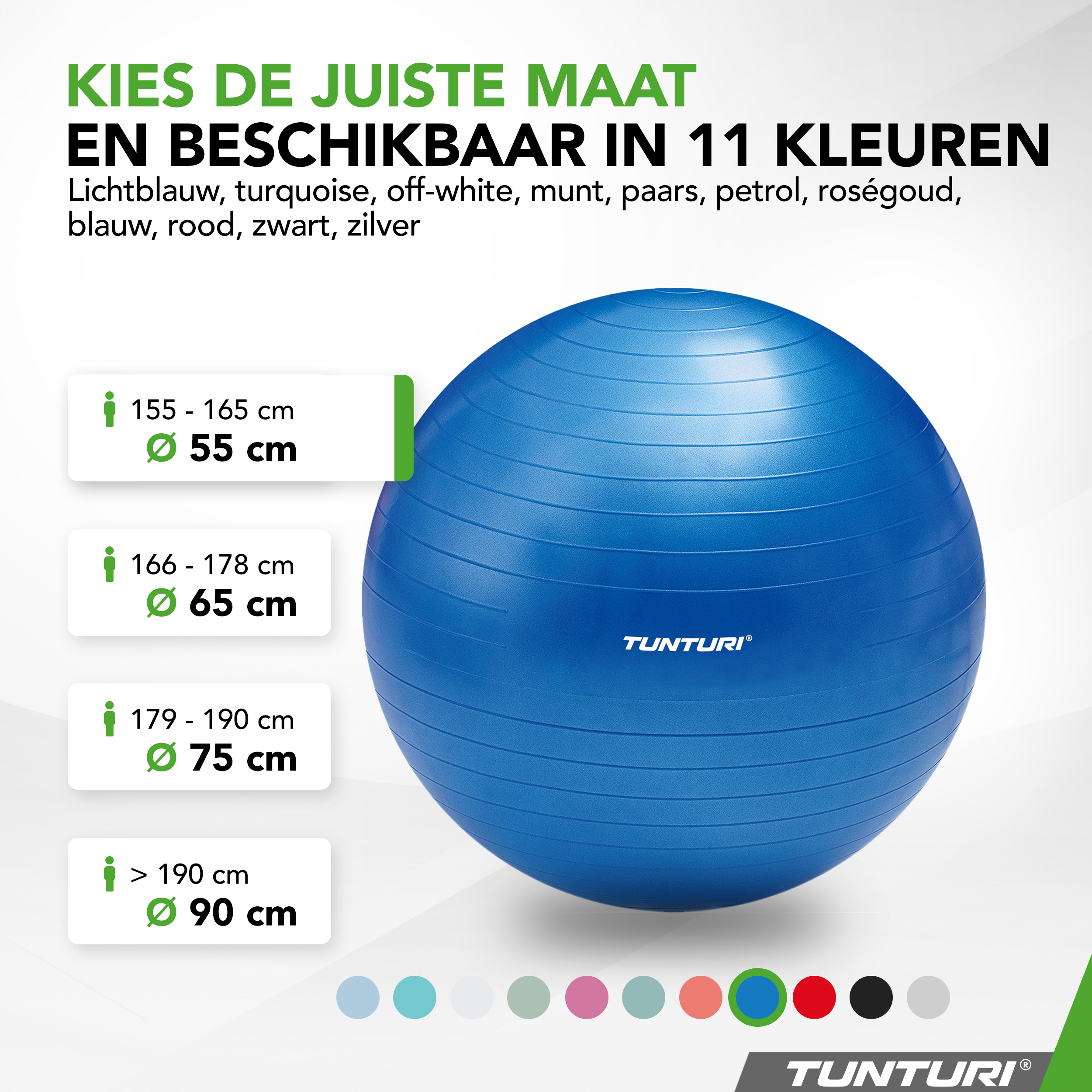 Tunturi Gymbal - Anti Burst Fitness bal 55 cm - Blauw Tunturi Gymbal - Anti Burst Fitness bal 55 cm - Blauw