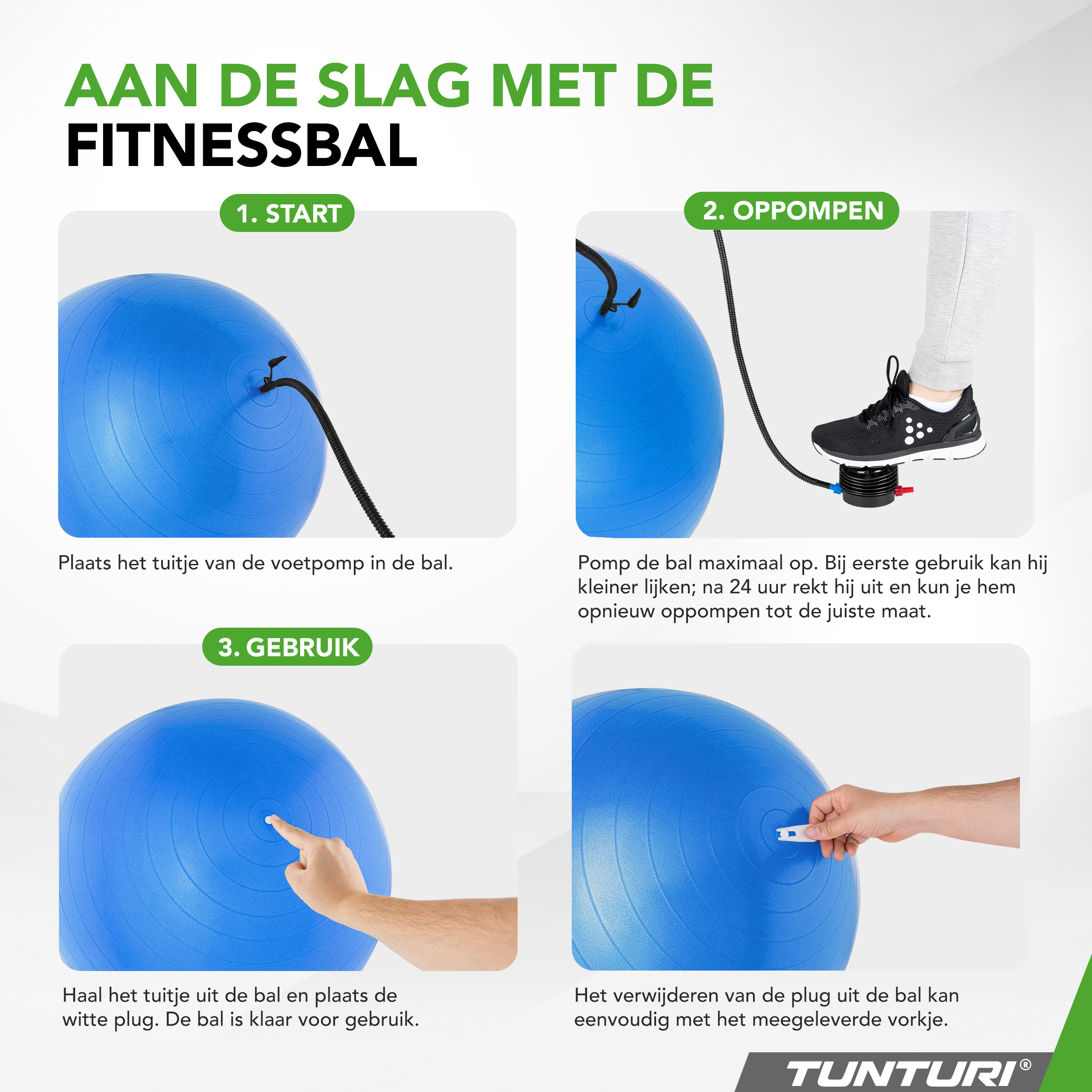 Tunturi Nieuw - Gymball 75 cm - Blauw Tunturi Nieuw - Gymball 75 cm - Blauw