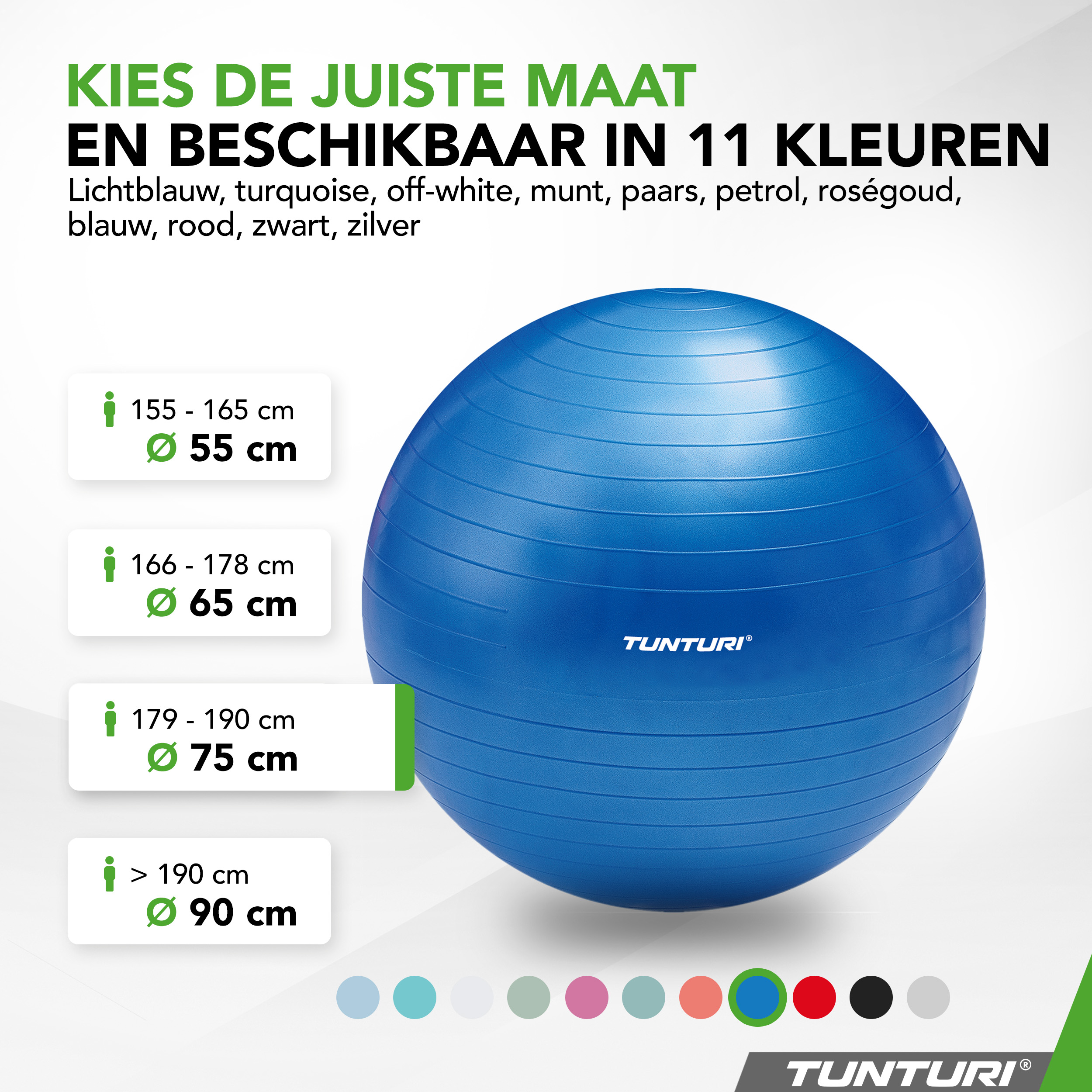 Tunturi Nieuw - Gymball 75 cm - Blauw Tunturi Nieuw - Gymball 75 cm - Blauw
