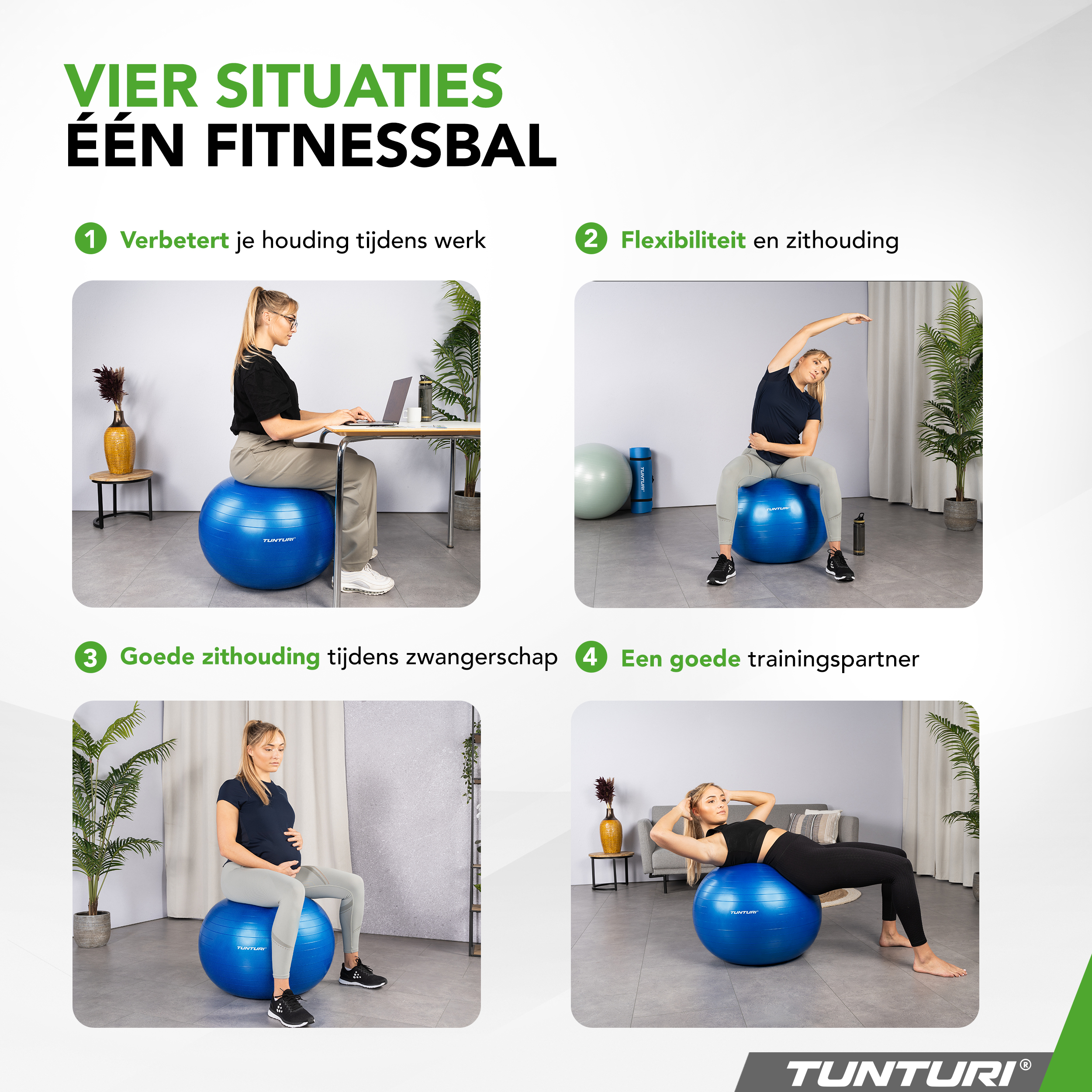 Tunturi Nieuw - Gymball 90 cm - Blauw Tunturi Nieuw - Gymball 90 cm - Blauw