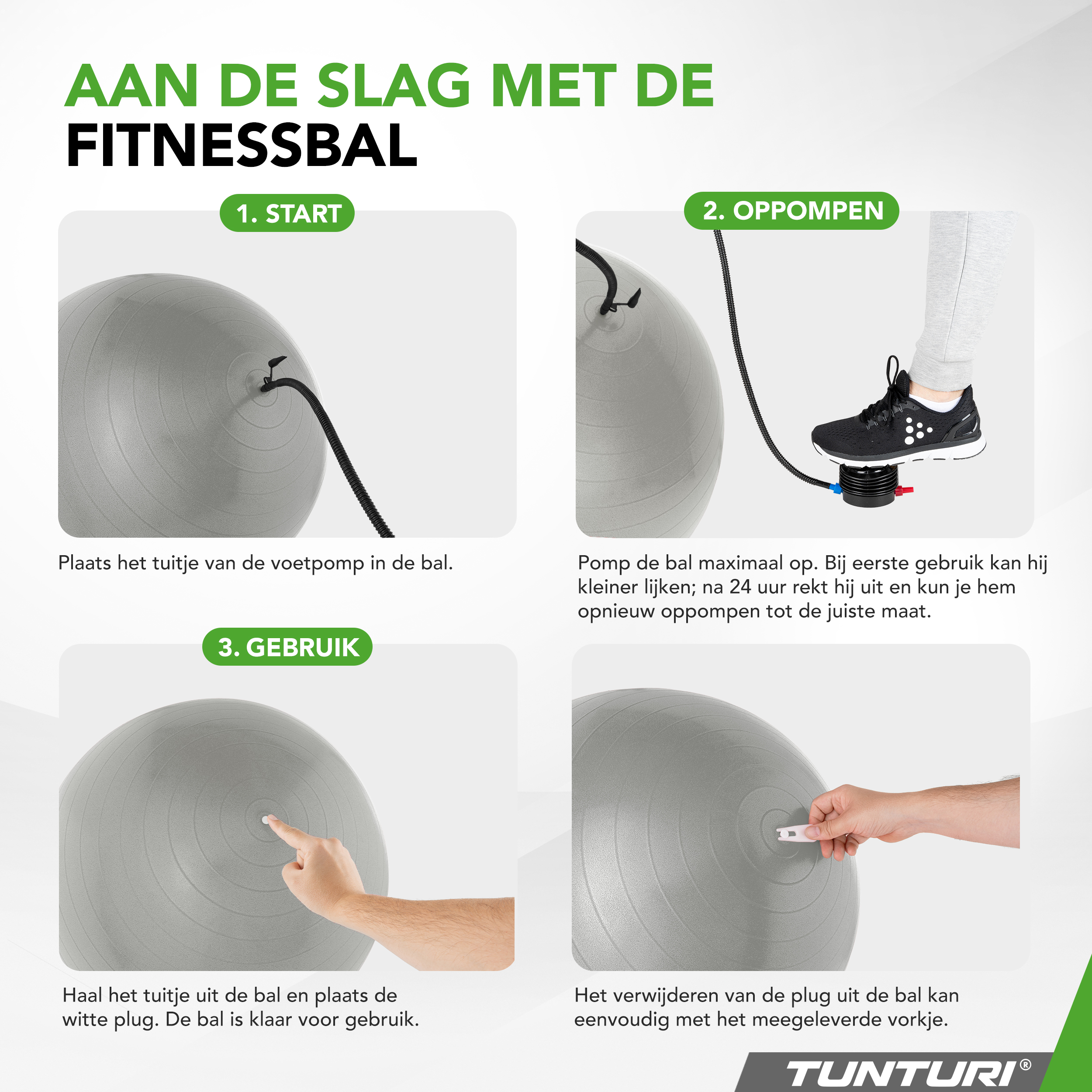 Tunturi Gymbal - Anti Burst 55 cm - Zilver Tunturi Gymbal - Anti Burst 55 cm - Zilver