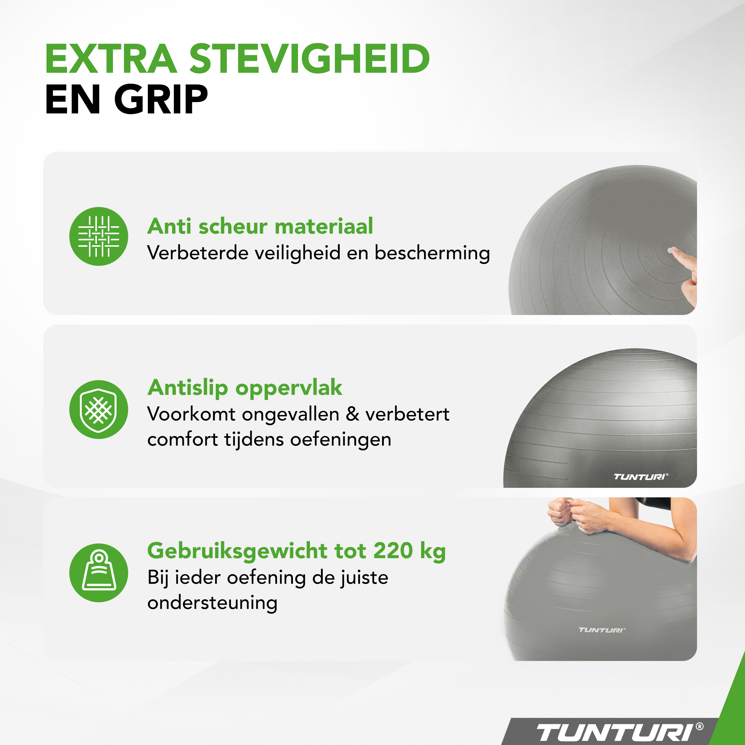 Tunturi Gymbal - Anti Burst 90 cm - Zilver Tunturi Gymbal - Anti Burst 90 cm - Zilver