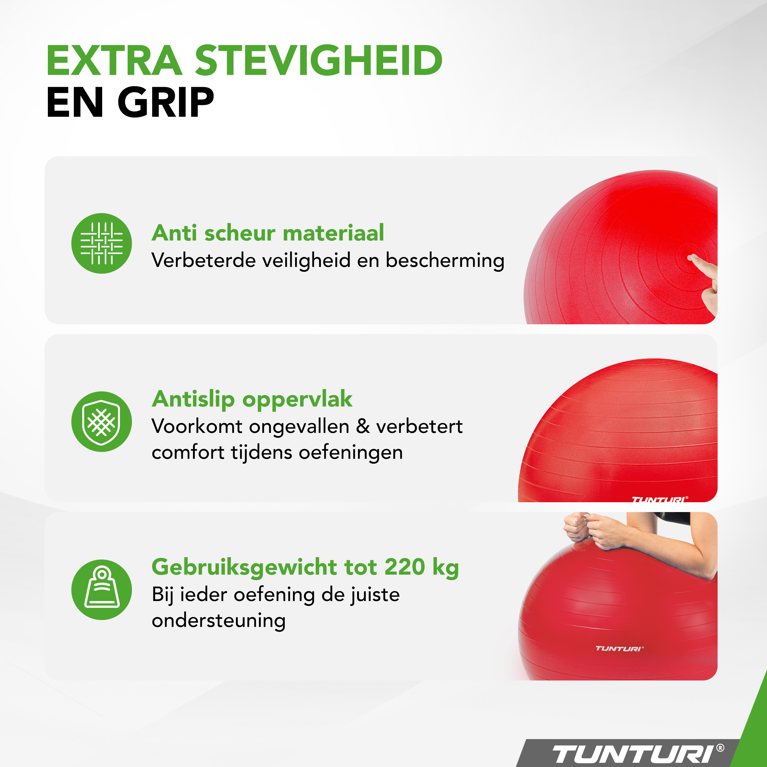 Tunturi Nieuw - Gymball 65 cm - Rood Tunturi Nieuw - Gymball 65 cm - Rood