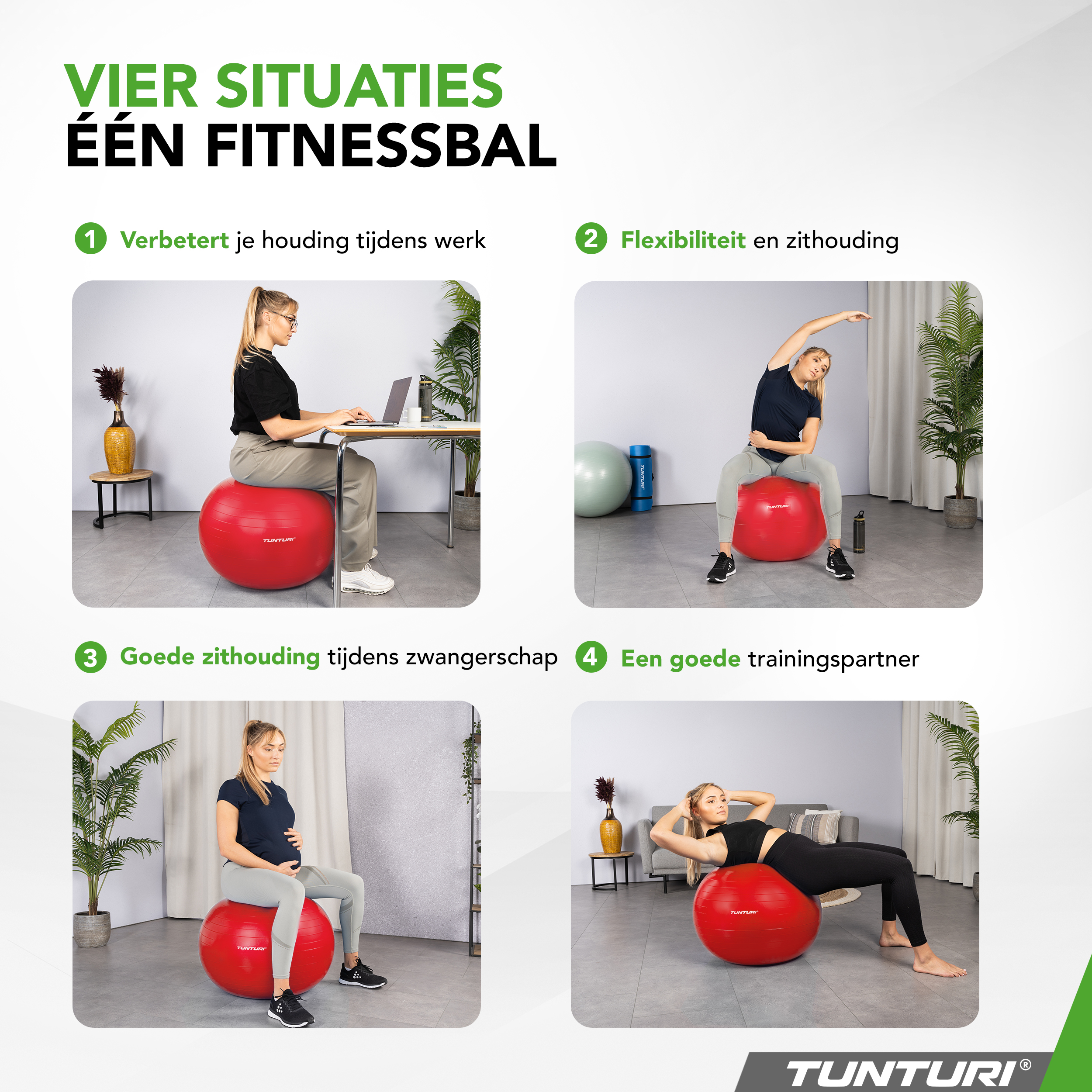 Tunturi Nieuw - Gymball 75cm - Rood Tunturi Nieuw - Gymball 75cm - Rood