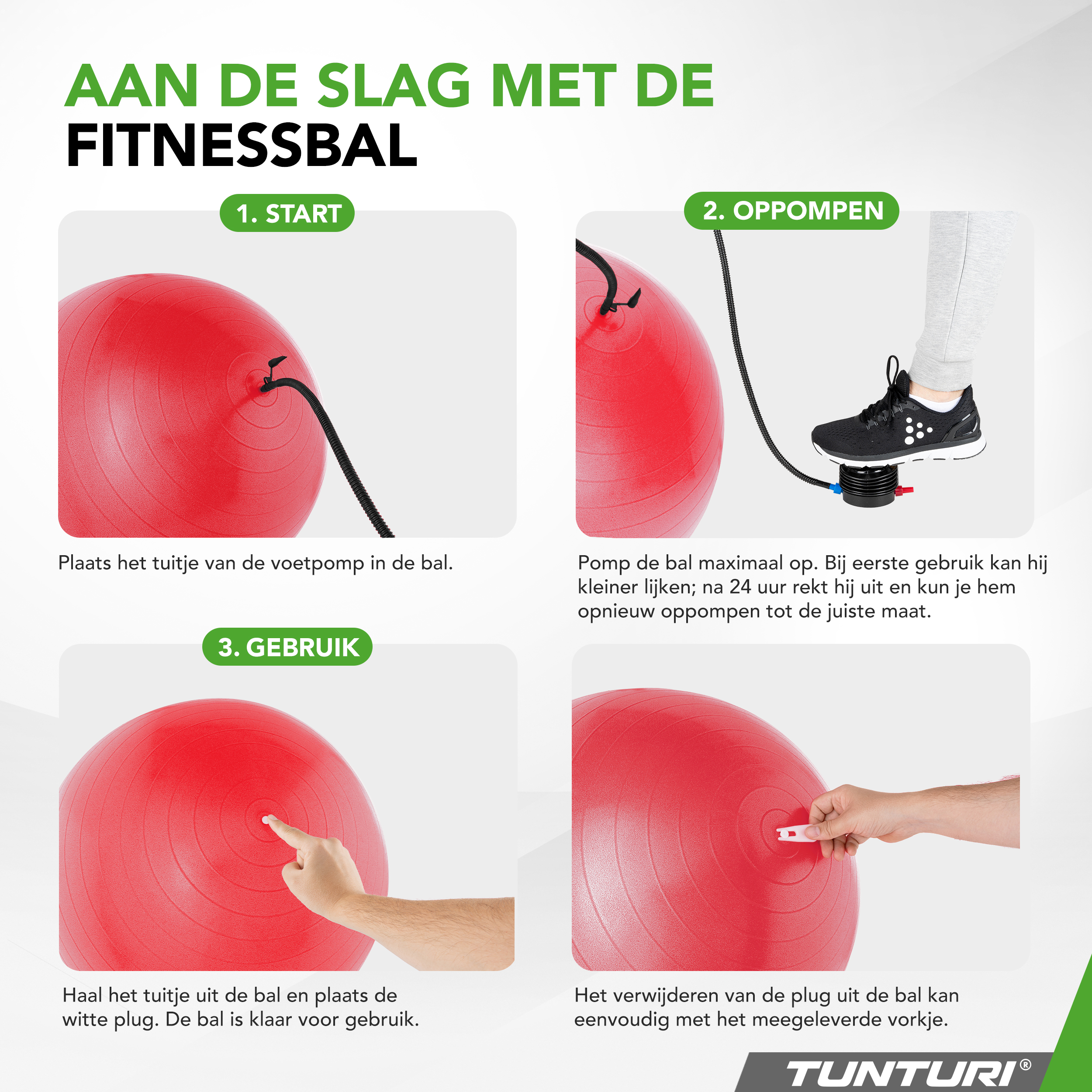 Tunturi Nieuw - Gymball 75cm - Rood Tunturi Nieuw - Gymball 75cm - Rood
