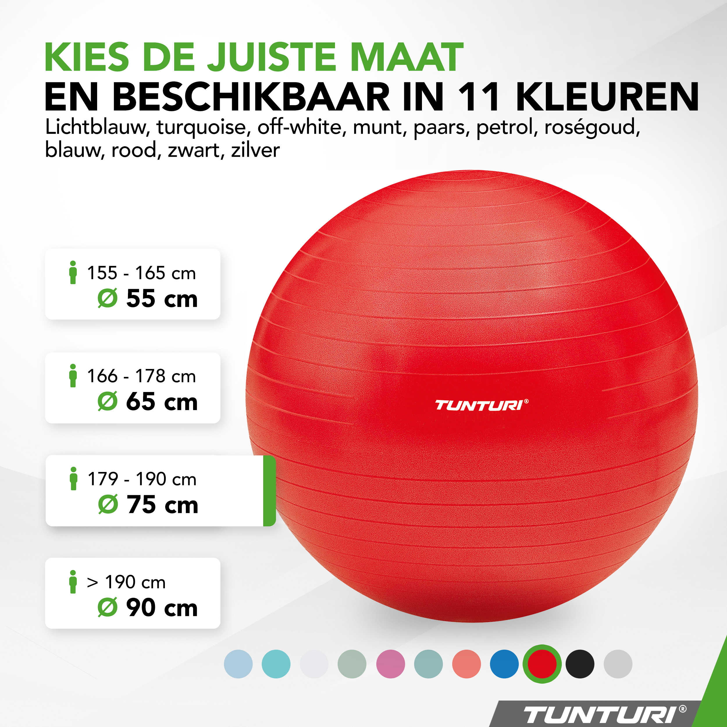 Tunturi Nieuw - Gymball 75cm - Rood Tunturi Nieuw - Gymball 75cm - Rood