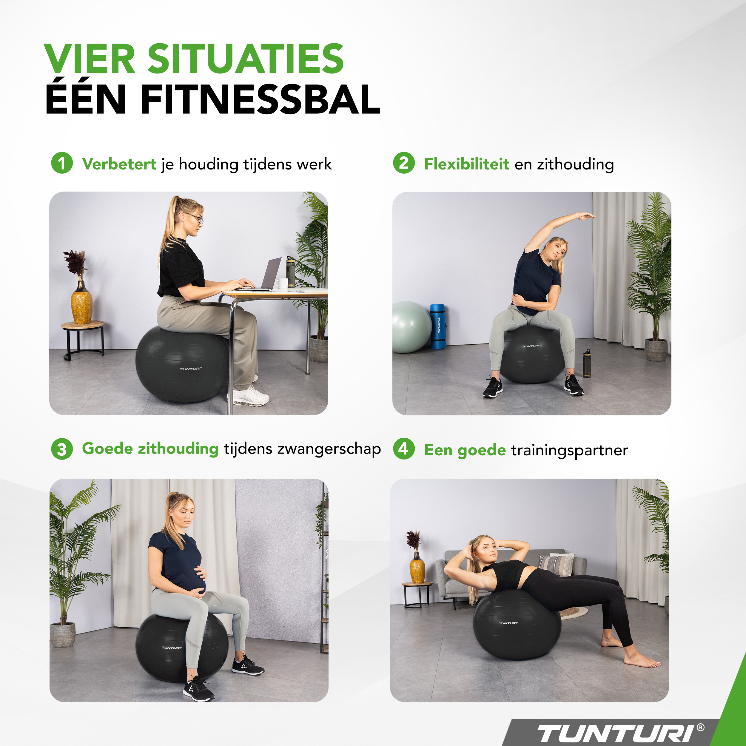 Tunturi Nieuw - Gymball 55cm - Zwart Tunturi Nieuw - Gymball 55cm - Zwart