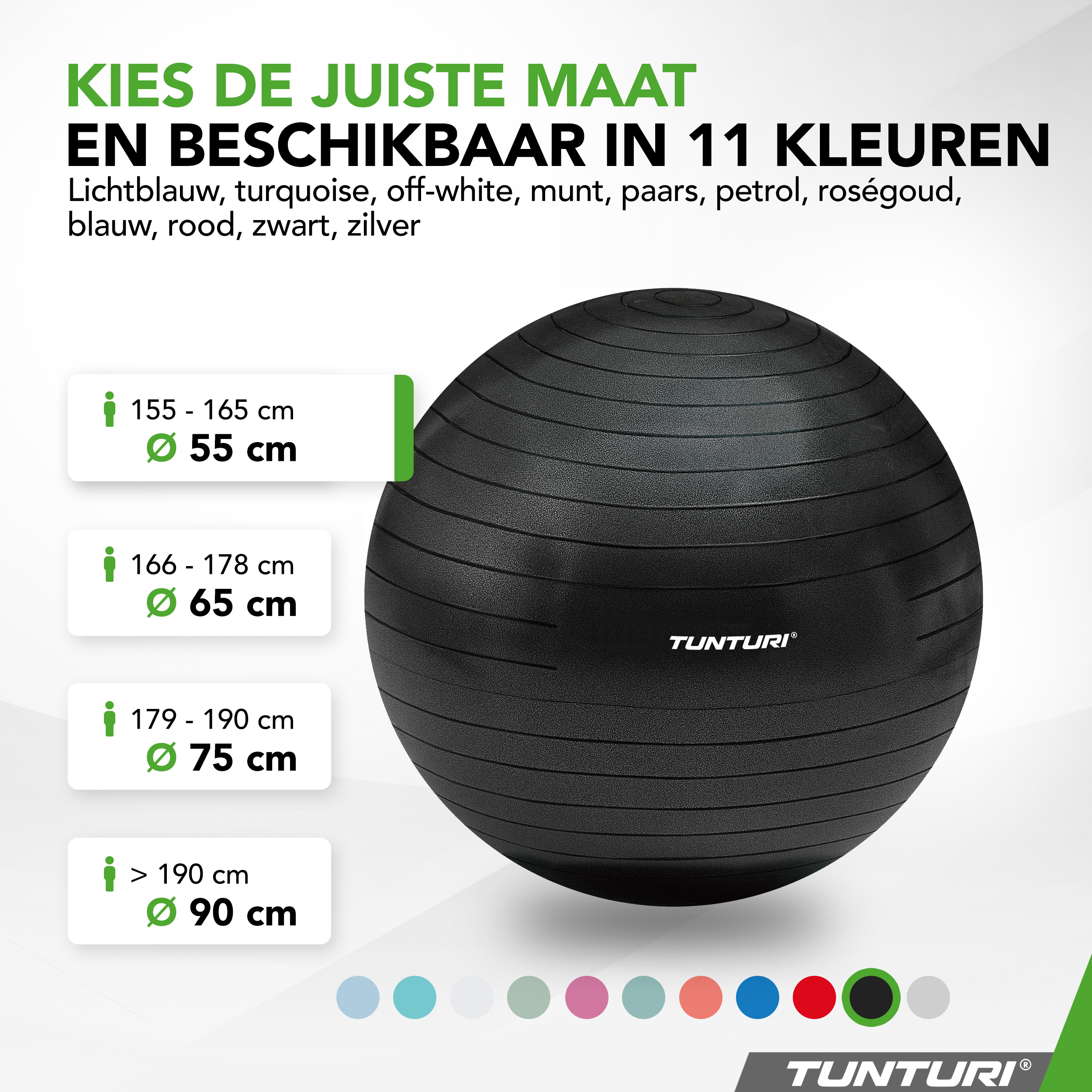 Tunturi Nieuw - Gymball 55cm - Zwart Tunturi Nieuw - Gymball 55cm - Zwart