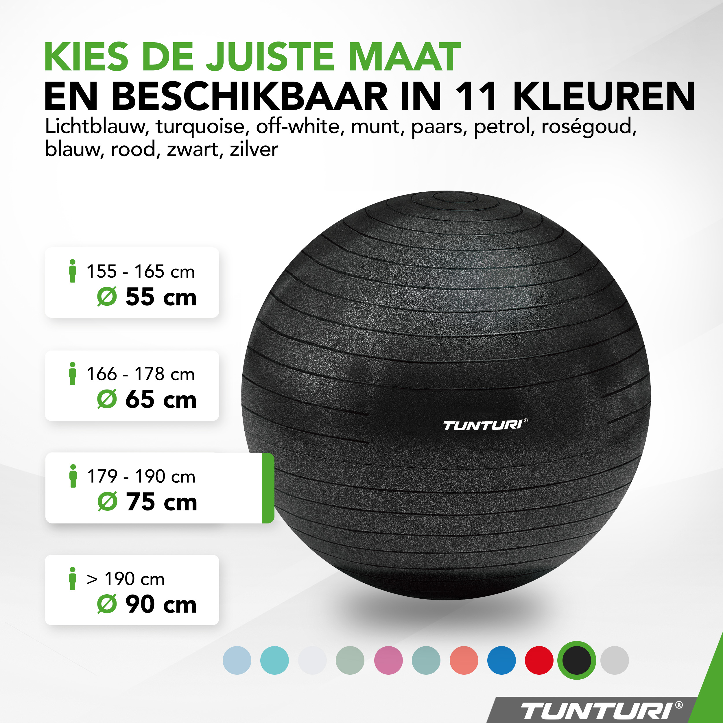 Tunturi Nieuw - Gymball 75 cm - Zwart Tunturi Nieuw - Gymball 75 cm - Zwart
