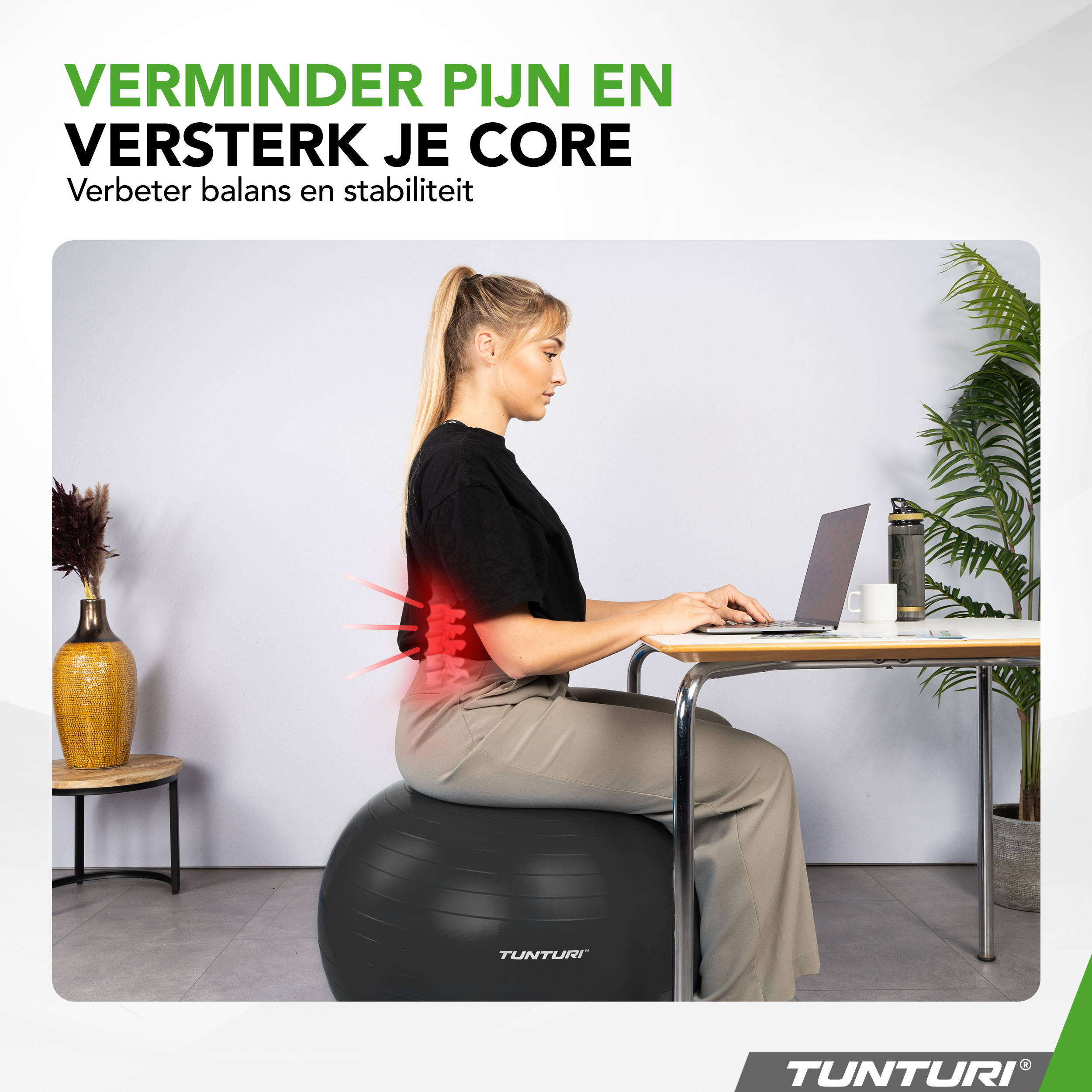 Tunturi Nieuw - Gymball 90 cm - Zwart Tunturi Nieuw - Gymball 90 cm - Zwart
