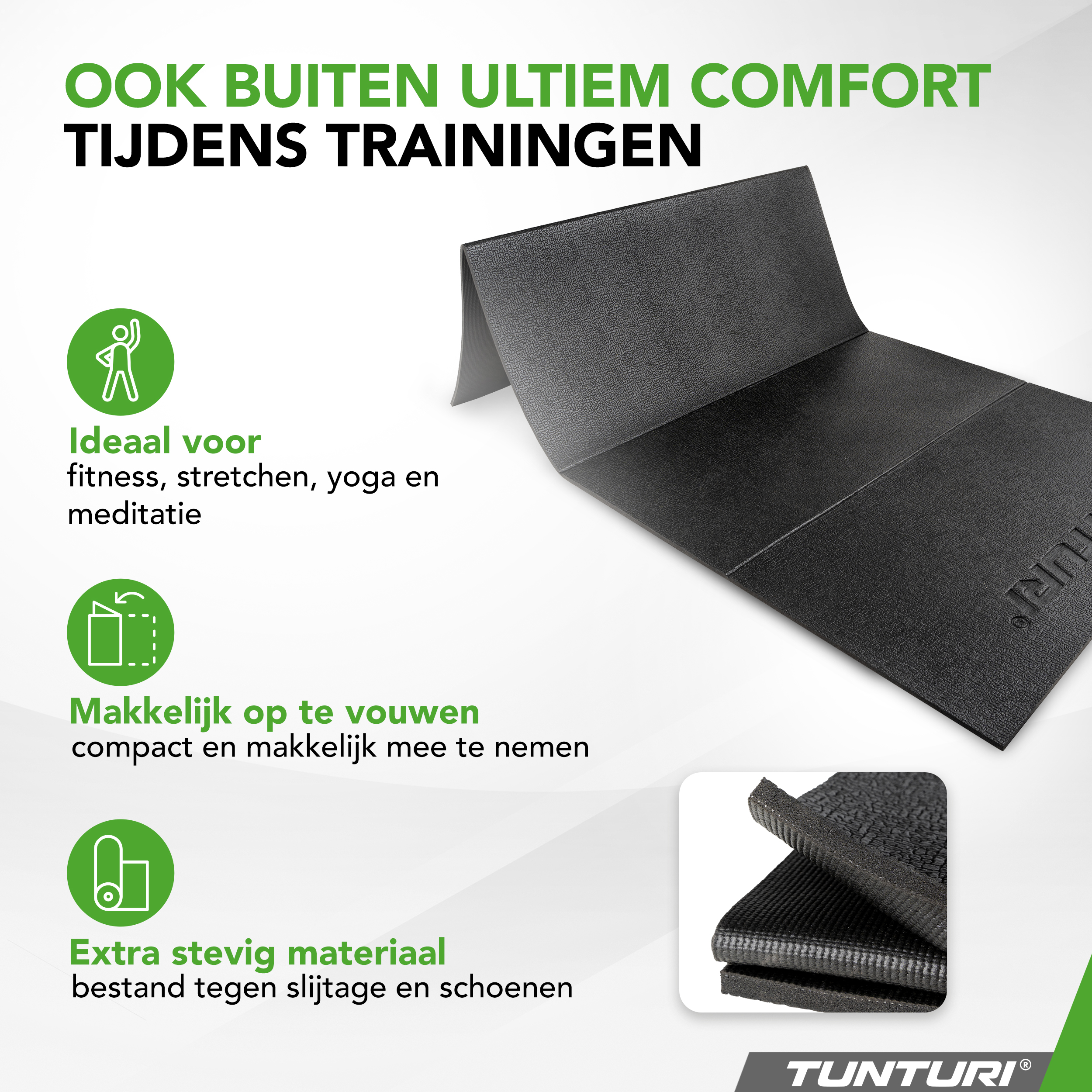 Tunturi Fitnessmat - Outdoor Fitness Mat 6 mm 120 x 61 cm - Zwart Tunturi Fitnessmat - Outdoor Fitness Mat 6 mm 120 x 61 cm - Zwart