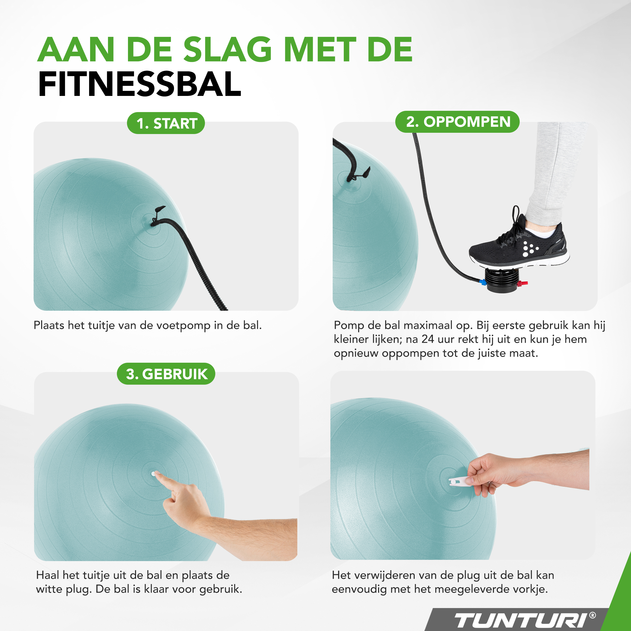 Tunturi Gymbal - Anti Burst 55 cm - Groen Tunturi Gymbal - Anti Burst 55 cm - Groen