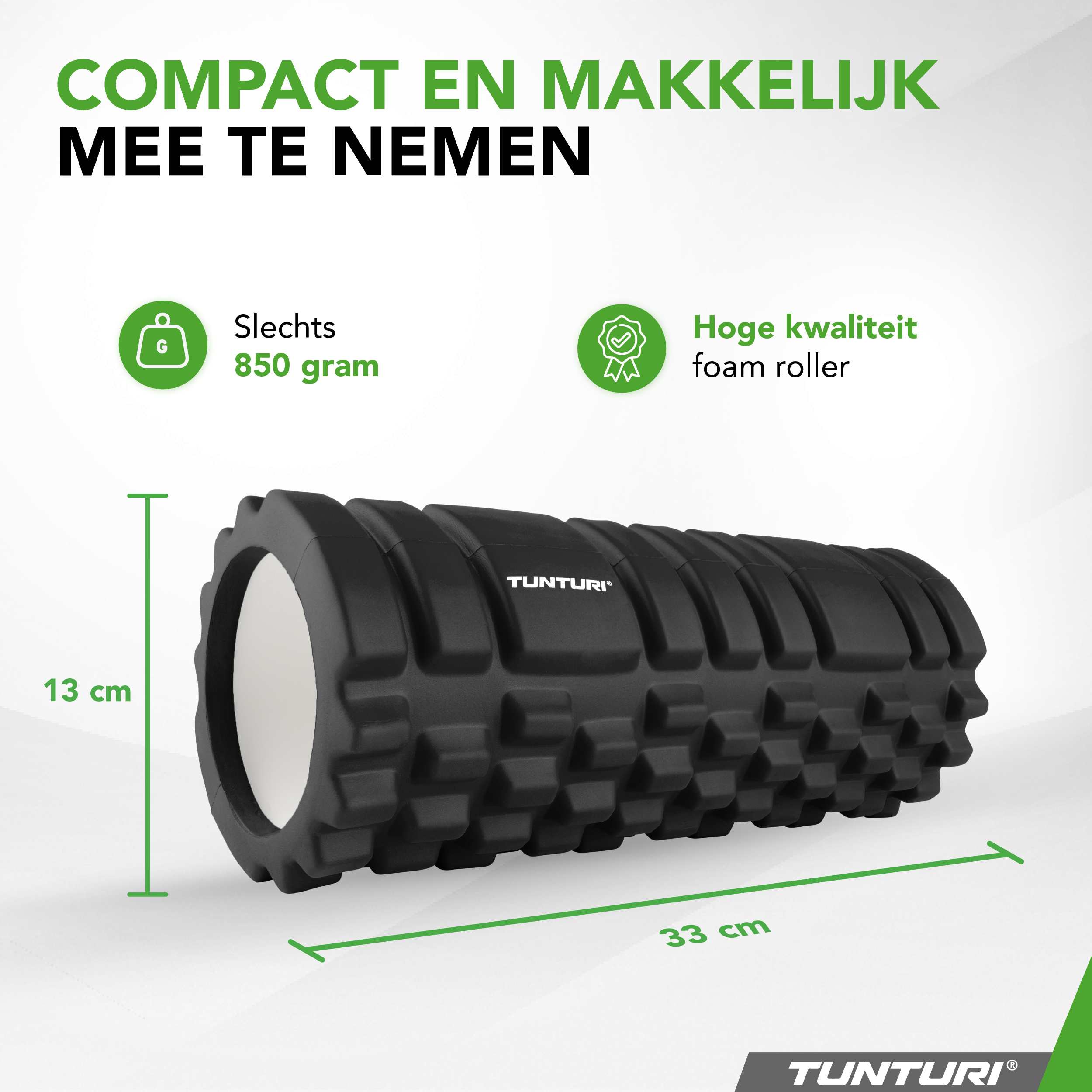 Tunturi Nieuw - Yoga Grid Foam Roller 33 cm - Zwart Tunturi Nieuw - Yoga Grid Foam Roller 33 cm - Zwart