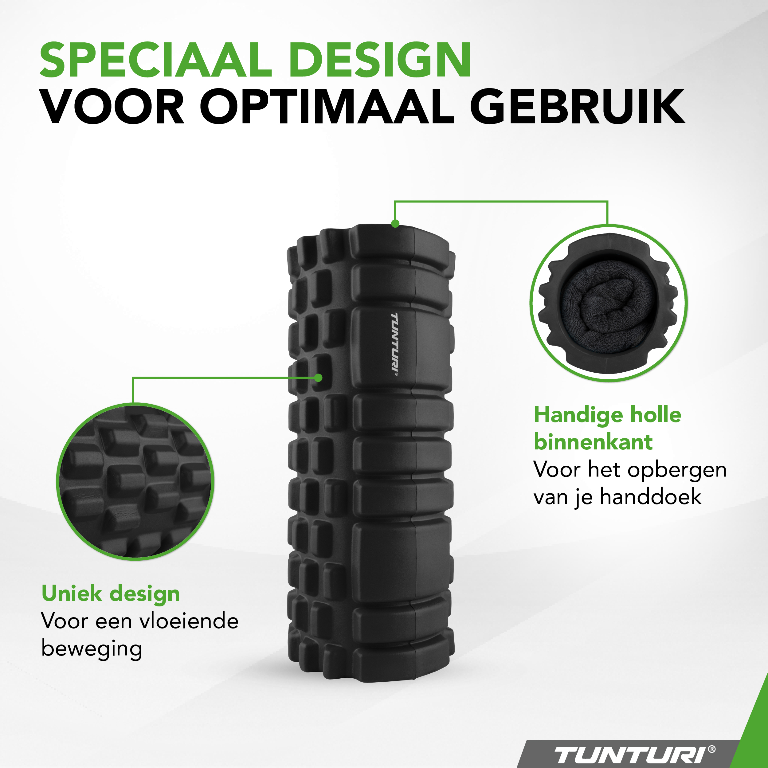 Tunturi Nieuw - Yoga Grid Foam Roller 33 cm - Zwart Tunturi Nieuw - Yoga Grid Foam Roller 33 cm - Zwart