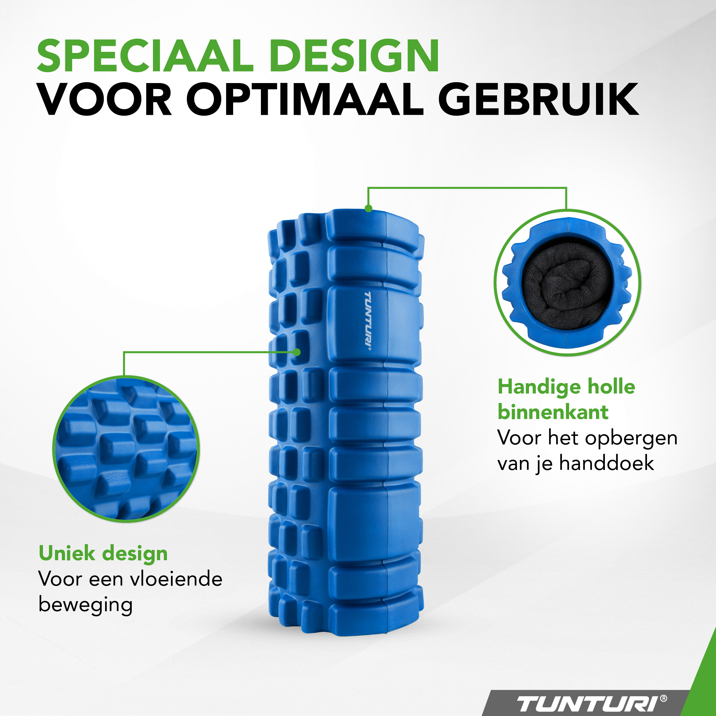 Tunturi Nieuw - Yoga Grid Foam Roller 33 cm - Blauw Tunturi Nieuw - Yoga Grid Foam Roller 33 cm - Blauw