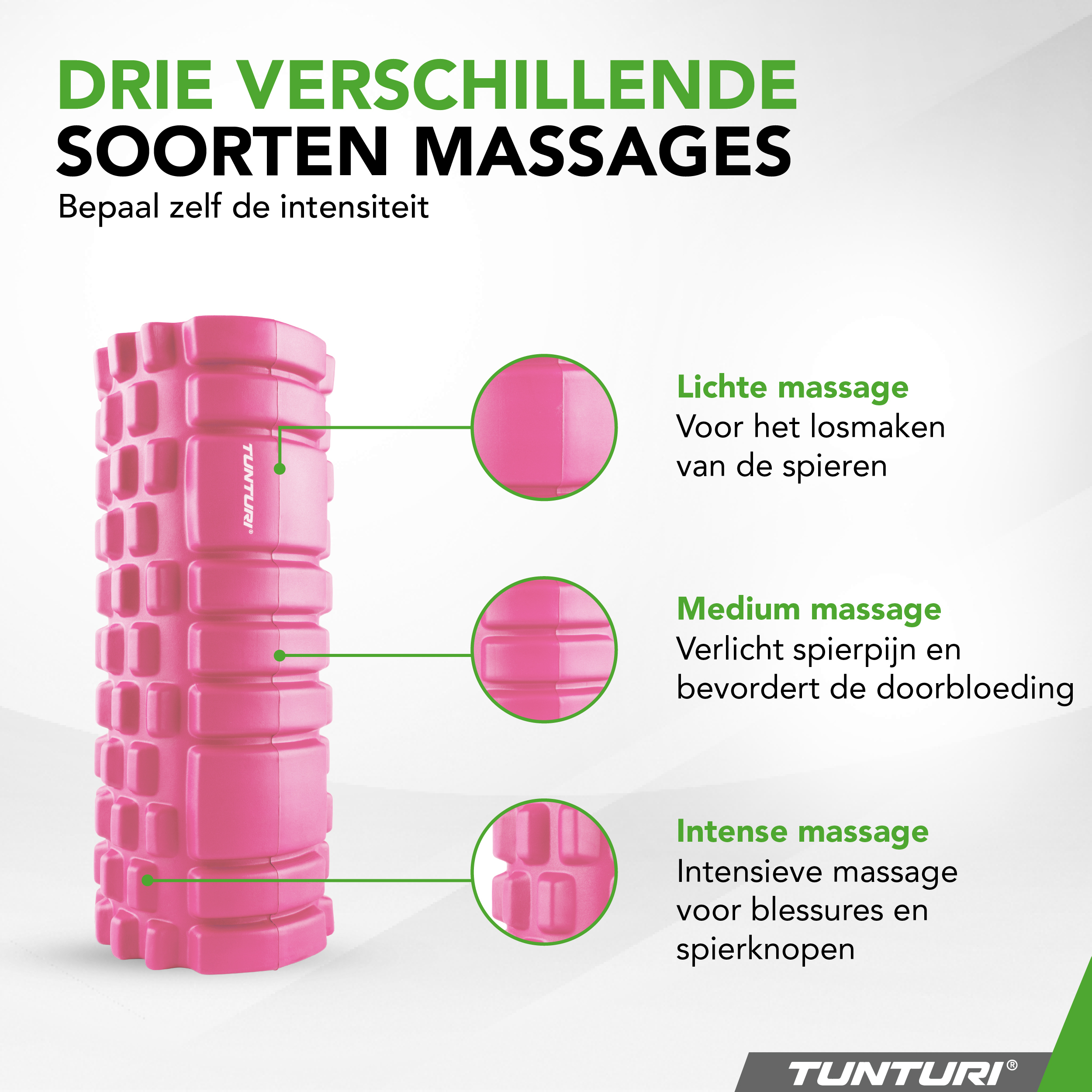 Tunturi Nieuw - Yoga Grid Foam Roller 33cm - Roze Tunturi Nieuw - Yoga Grid Foam Roller 33cm - Roze