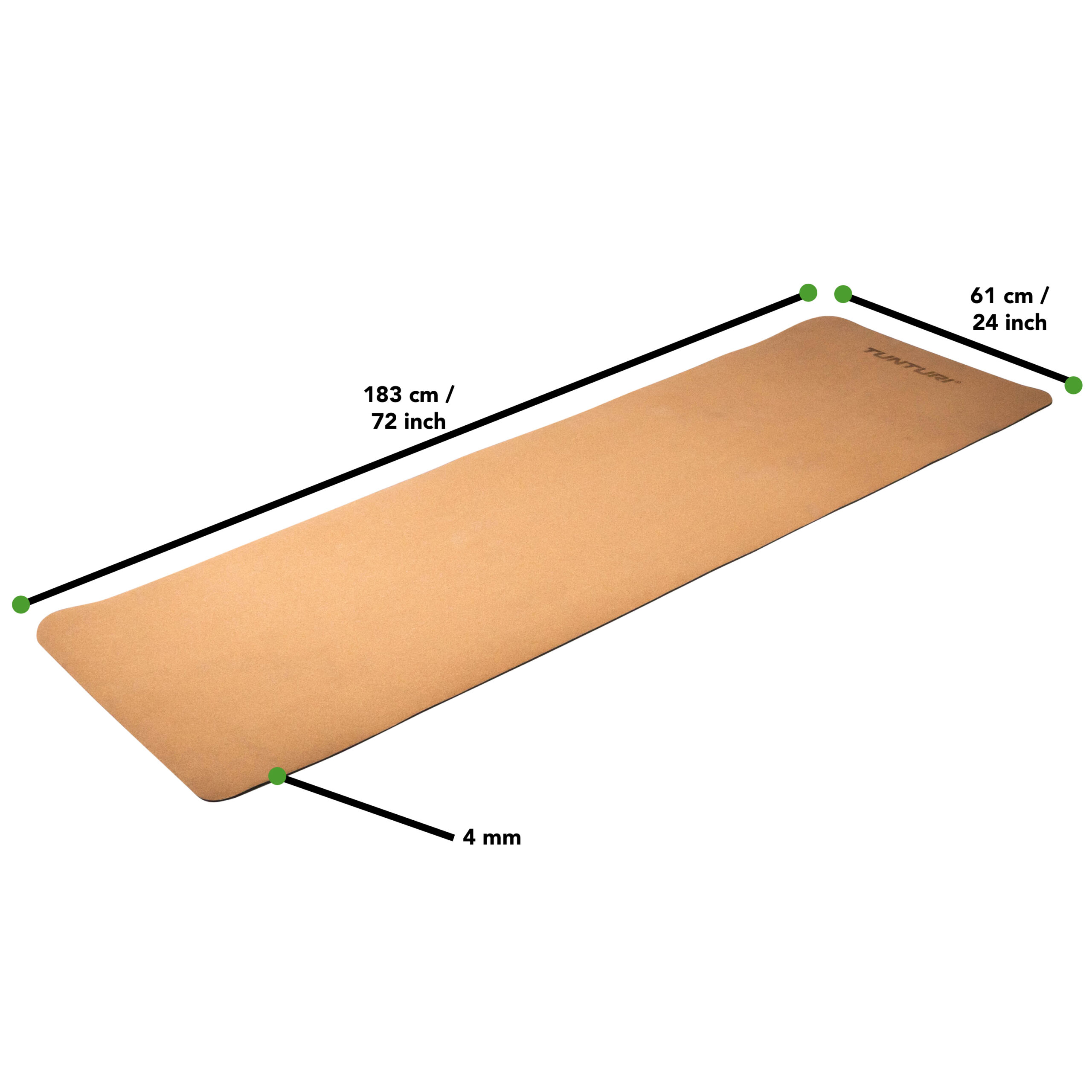Tunturi Yoga Mat - Cork TPE Yoga Mat 183 cm - Antraciet Tunturi Yoga Mat - Cork TPE Yoga Mat 183 cm - Antraciet