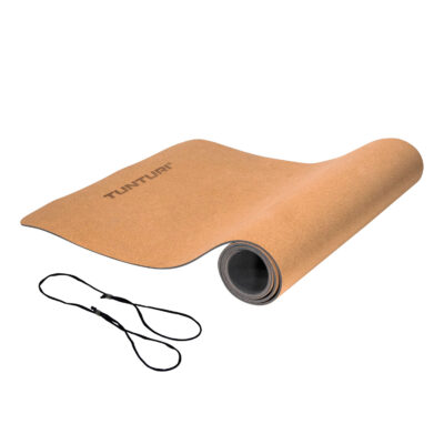 Tunturi Yoga Mat - Cork TPE Yoga Mat 183 cm - Antraciet