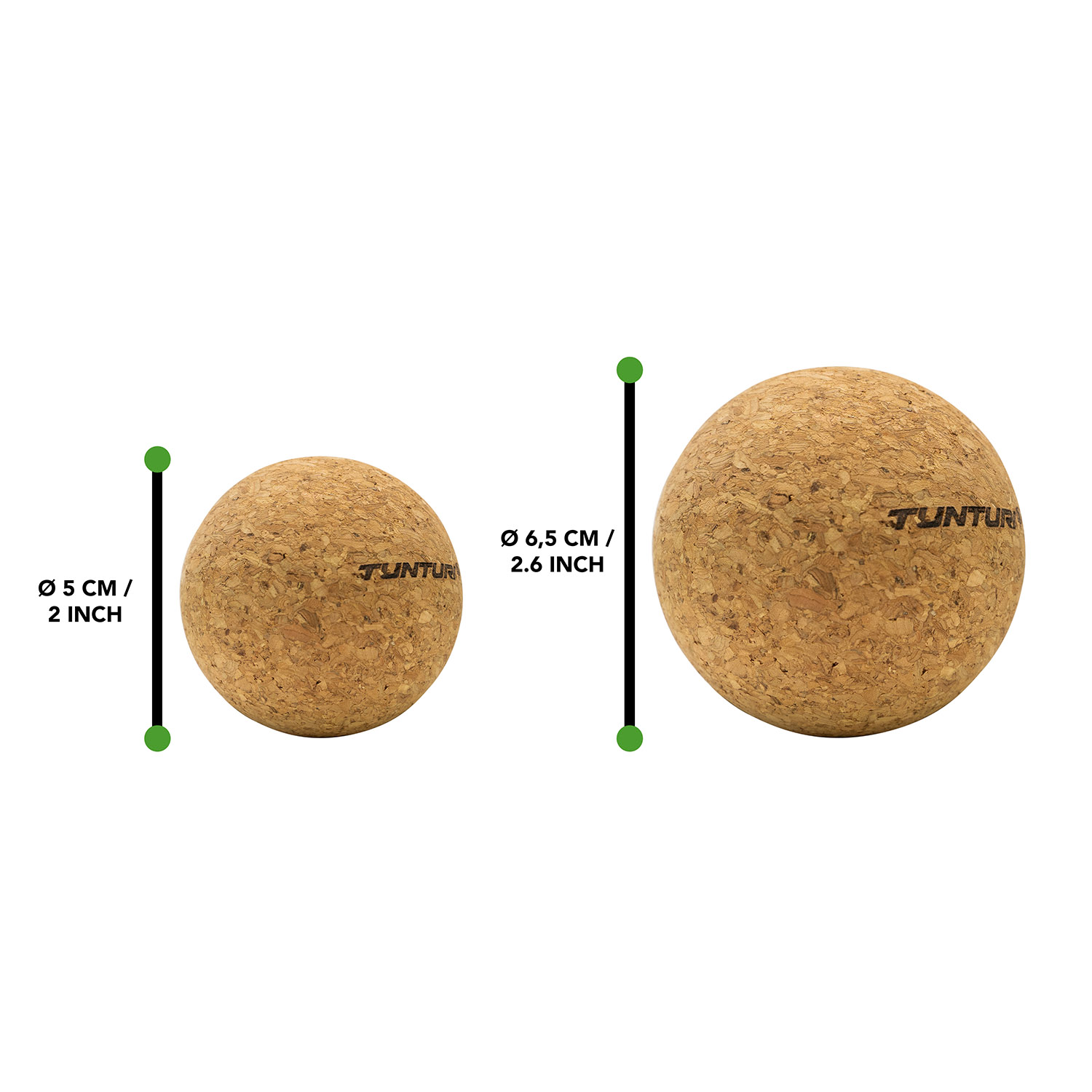 Tunturi Nieuw - Massage Ball Set - Kurk Tunturi Nieuw - Massage Ball Set - Kurk