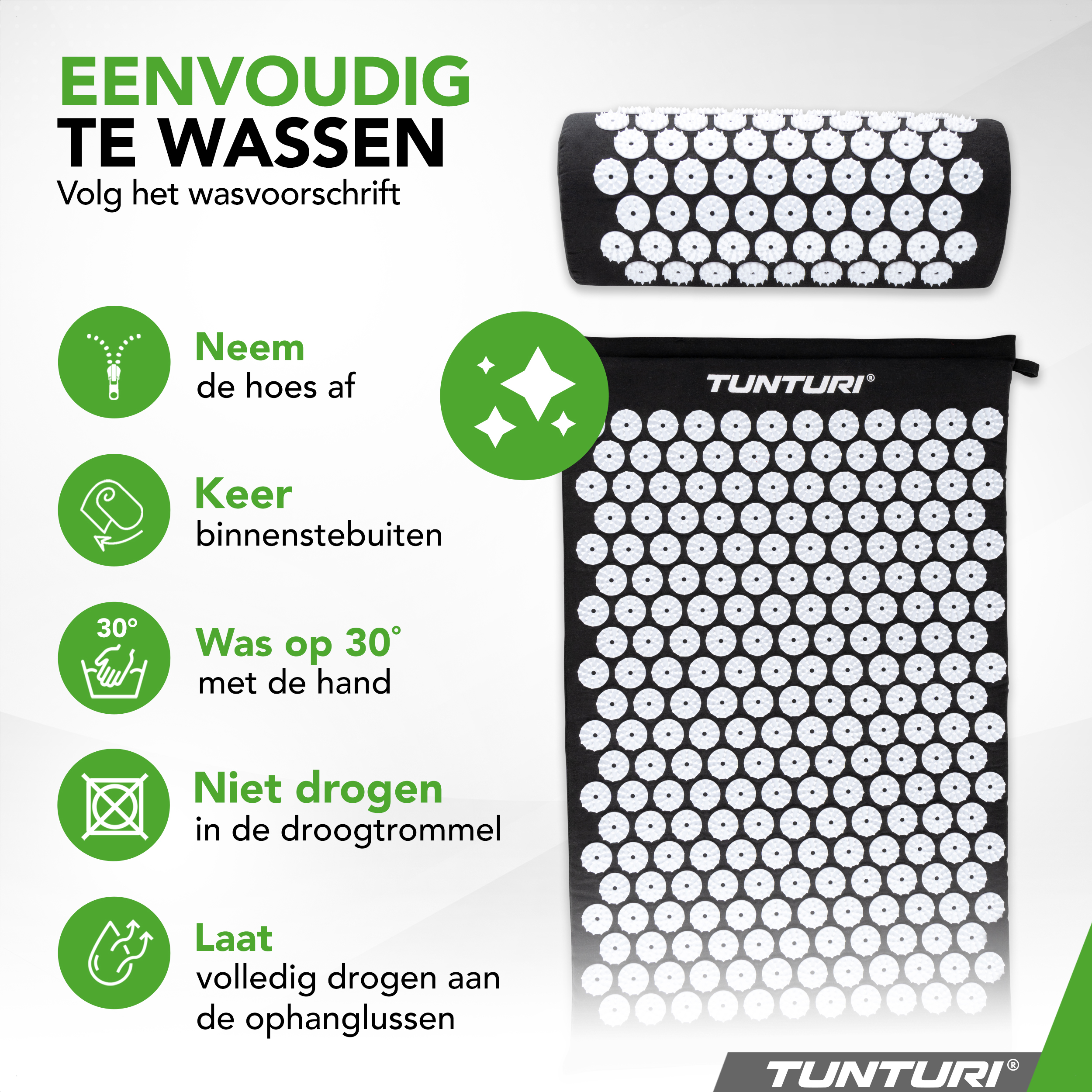 Tunturi Spijkermat - Acupressure Mat And Pillow 68x42x2 cm - Zwart Tunturi Spijkermat - Acupressure Mat And Pillow 68x42x2 cm - Zwart