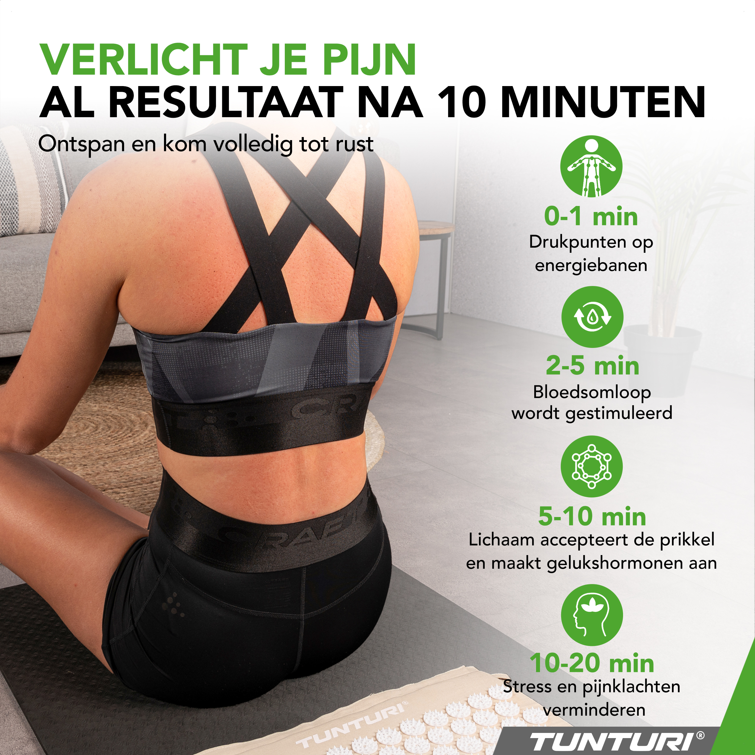 Tunturi Nieuw - Acupressure Mat And Pillow - Beige Tunturi Nieuw - Acupressure Mat And Pillow - Beige