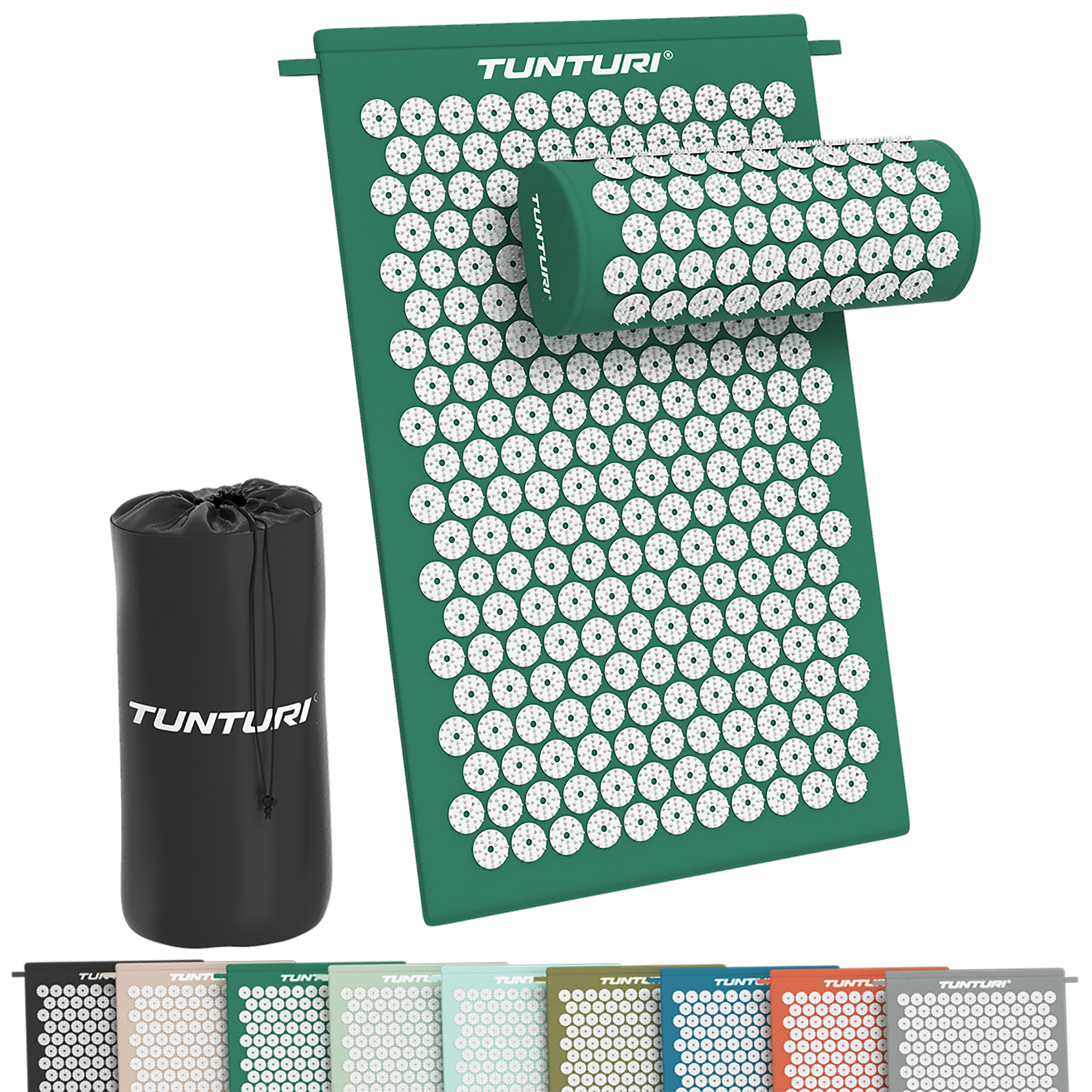 Tunturi - Spijkermat voor ontspanning met kussen - Groen Tunturi - Spijkermat voor ontspanning met kussen - Groen