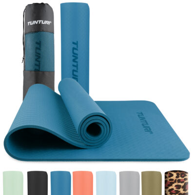 Tunturi Fitness Mat - Yoga Mat 8mm 183x61x0,8 cm - Petrolblauw