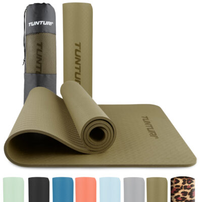 Tunturi Nieuw - Yogamat 8mm 183x61x0,8 cm - Legergroen