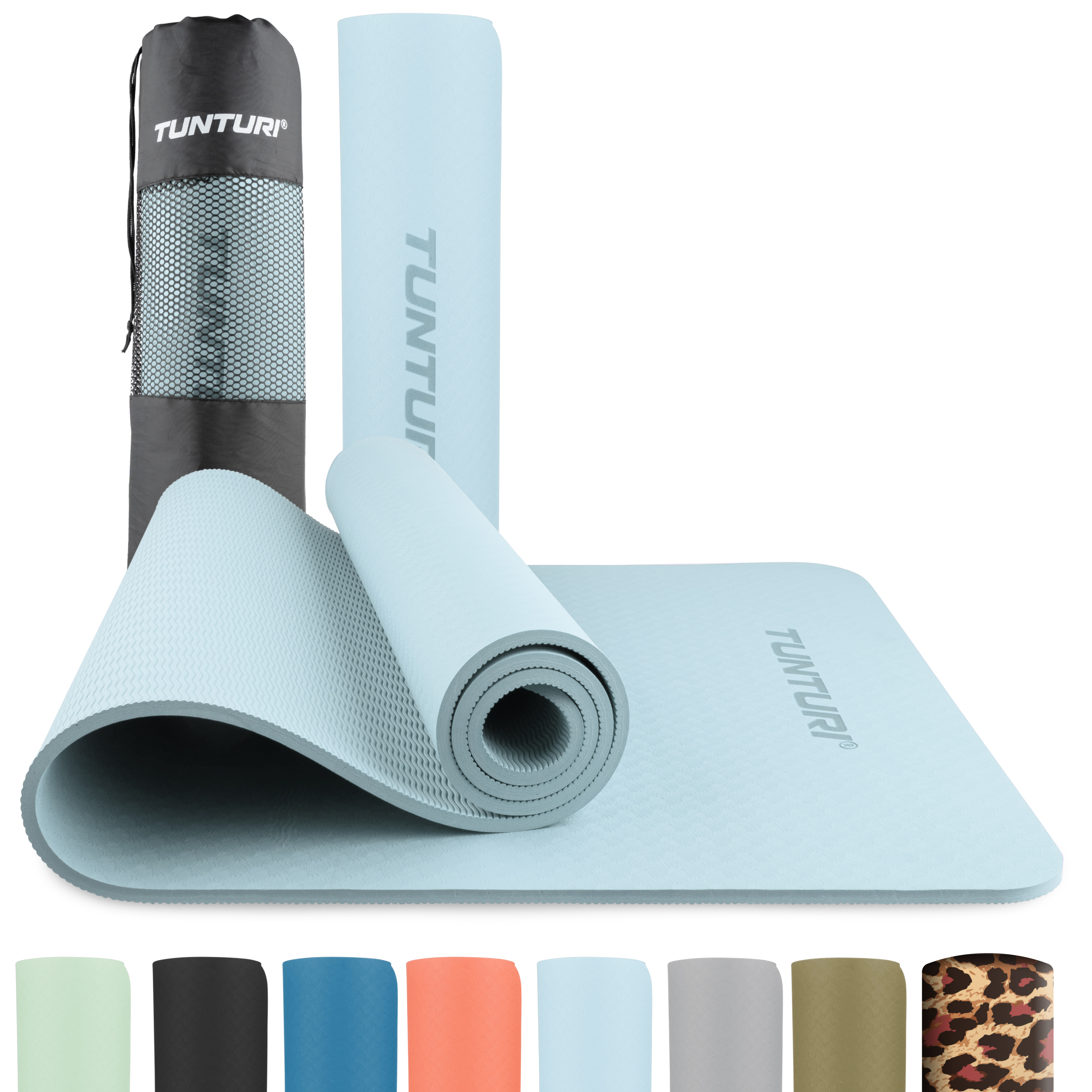 Tunturi Fitness mat - Yoga Mat 8mm 183x61x0,8 cm - Blauw