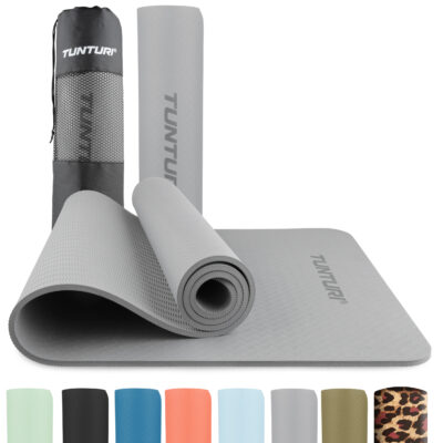Tunturi Fitness mat - Yoga Mat 8mm 183x61x0,8 cm - Grijs