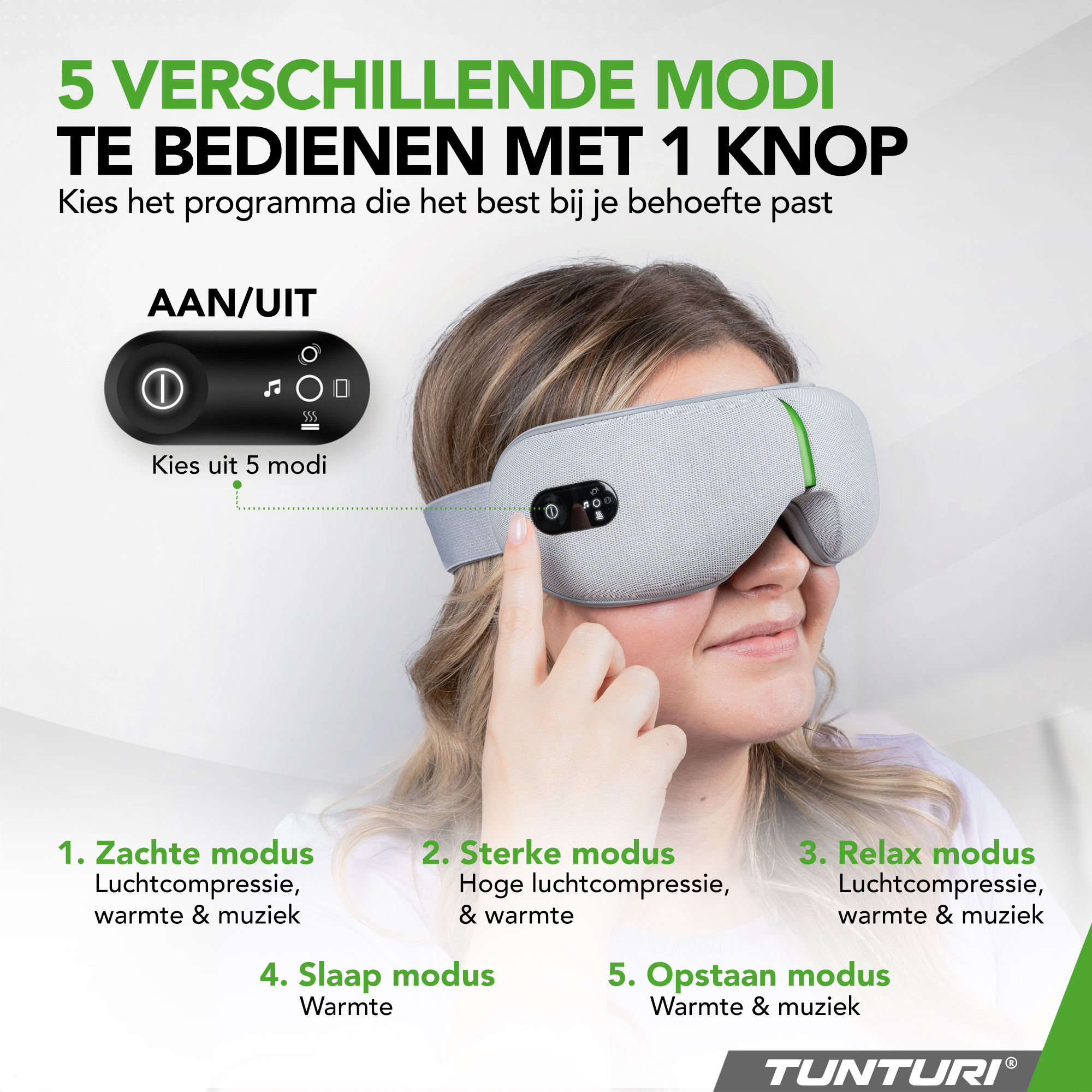 Tunturi - Eye Massager EM50 - Groen Tunturi - Eye Massager EM50 - Groen