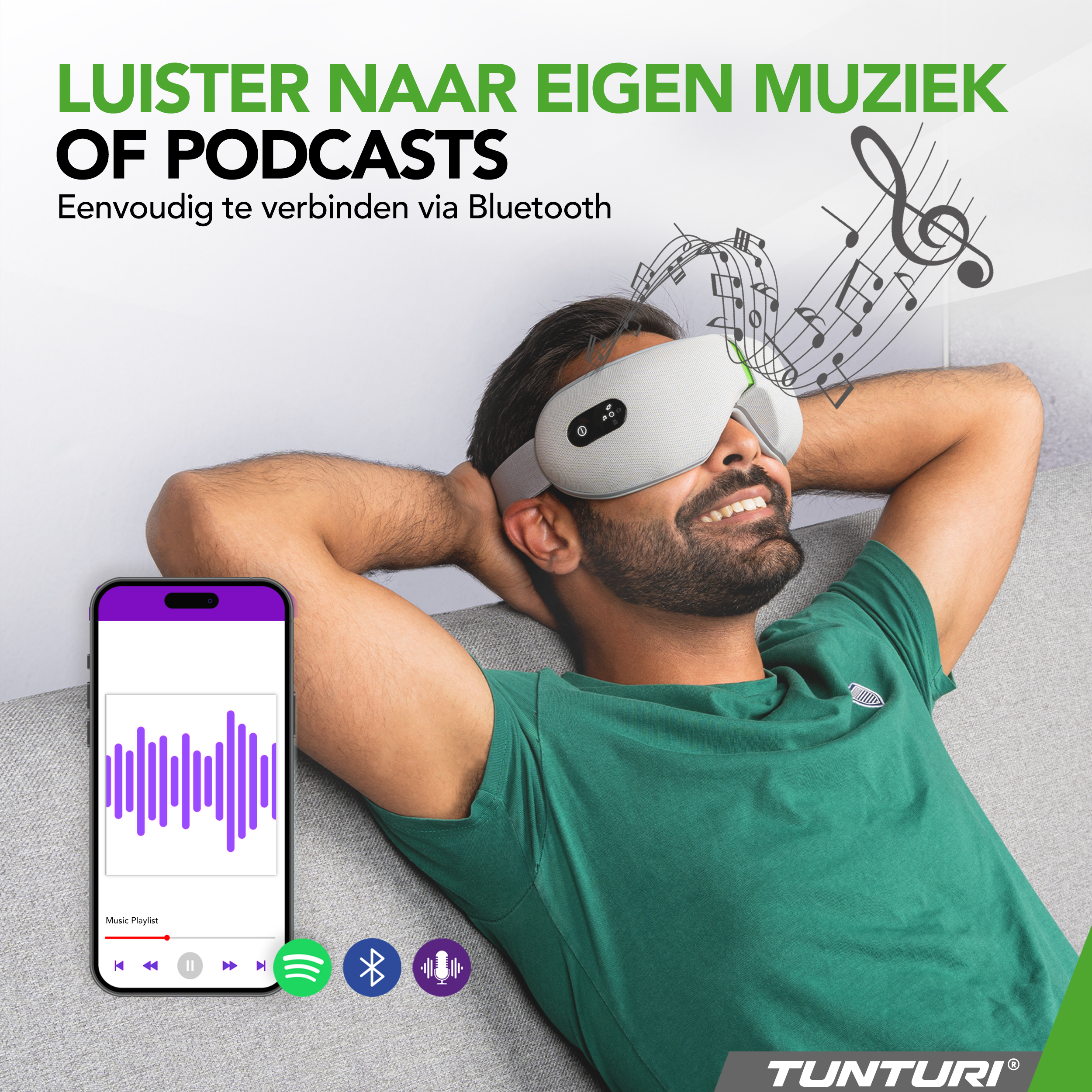 Tunturi - Eye Massager EM50 - Groen Tunturi - Eye Massager EM50 - Groen