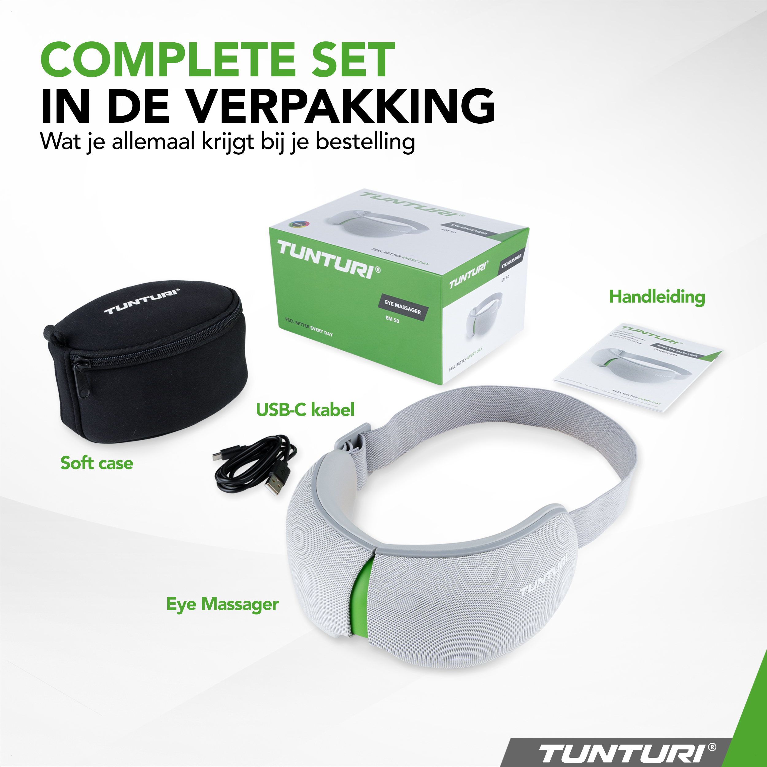 Tunturi - Eye Massager EM50 - Groen Tunturi - Eye Massager EM50 - Groen