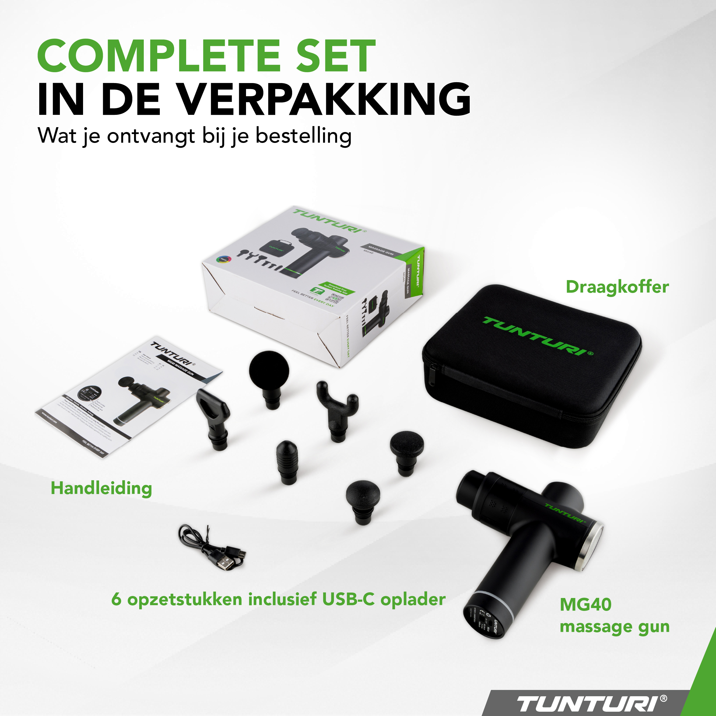 Tunturi Massage Apparaat - MG40 - Zwart Tunturi Massage Apparaat - MG40 - Zwart