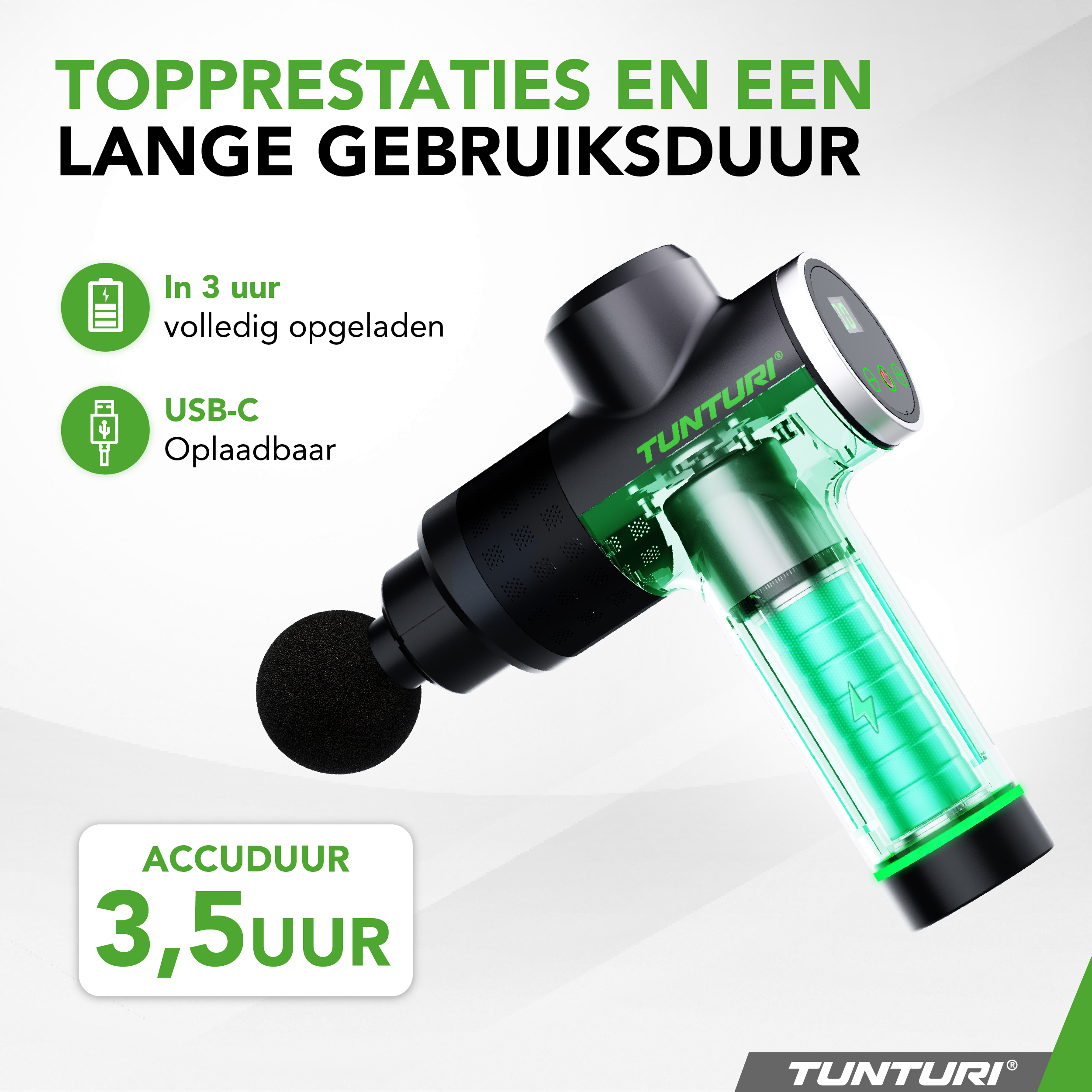 Tunturi Massage Apparaat - MG40 - Zwart Tunturi Massage Apparaat - MG40 - Zwart