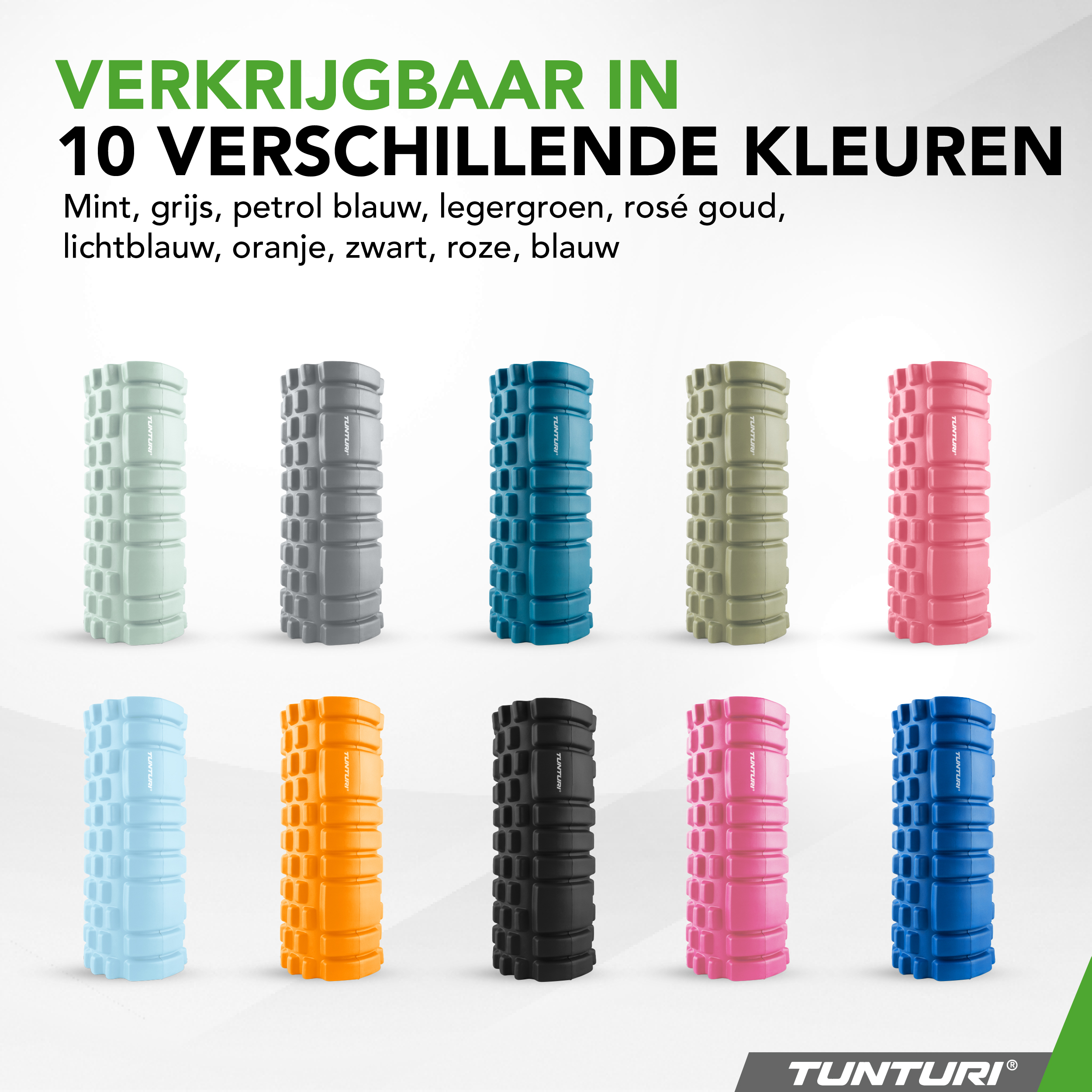 Tunturi Foamroller - Yoga Grid Foam Roller 33 cm - Legergroen Tunturi Foamroller - Yoga Grid Foam Roller 33 cm - Legergroen