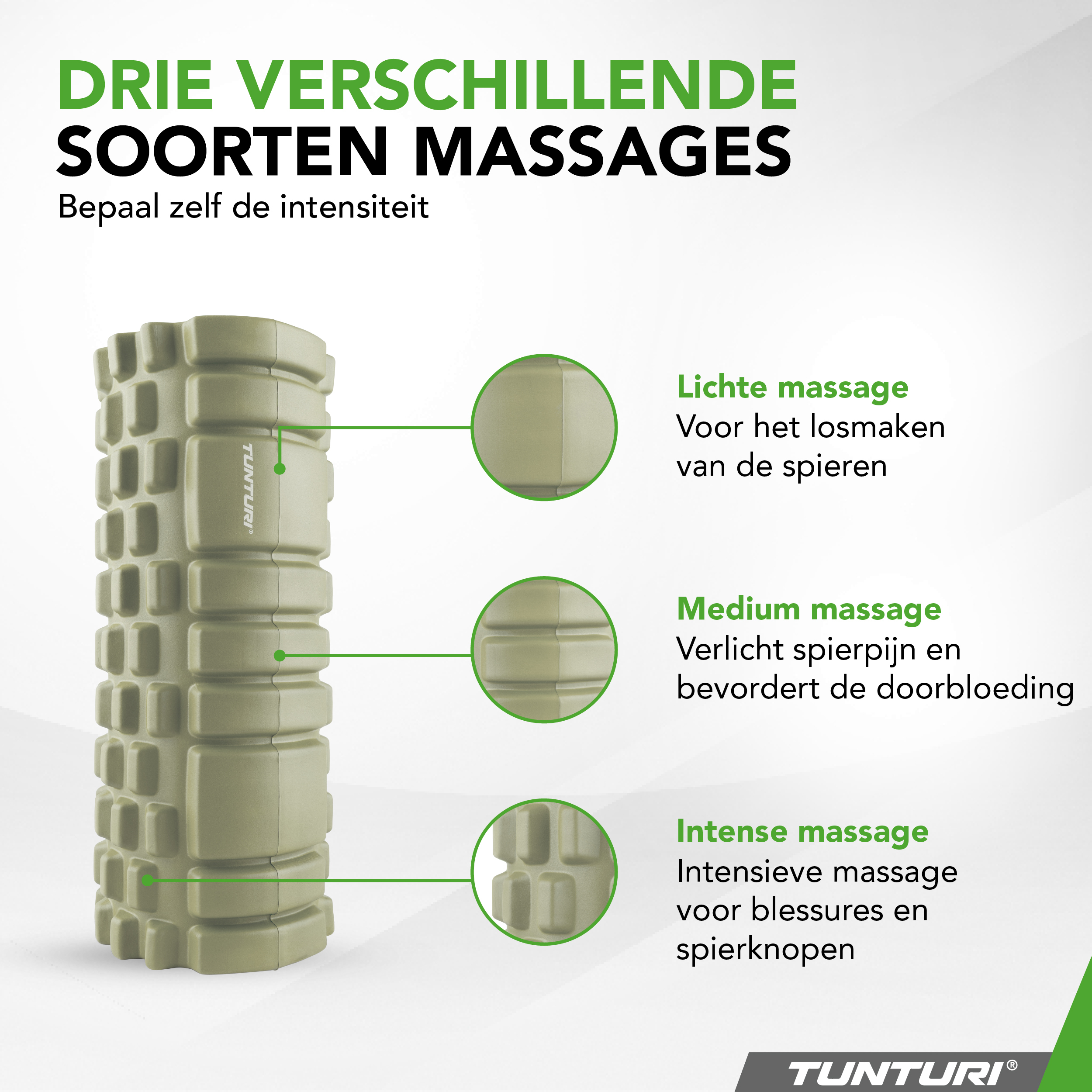 Tunturi Foamroller - Yoga Grid Foam Roller 33 cm - Legergroen Tunturi Foamroller - Yoga Grid Foam Roller 33 cm - Legergroen