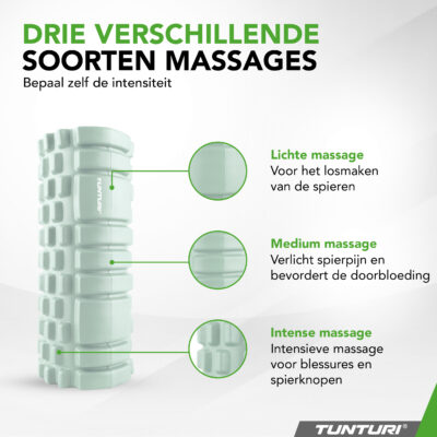 Tunturi Foamroller - Yoga Grid Massage Roller 33 cm - Munt