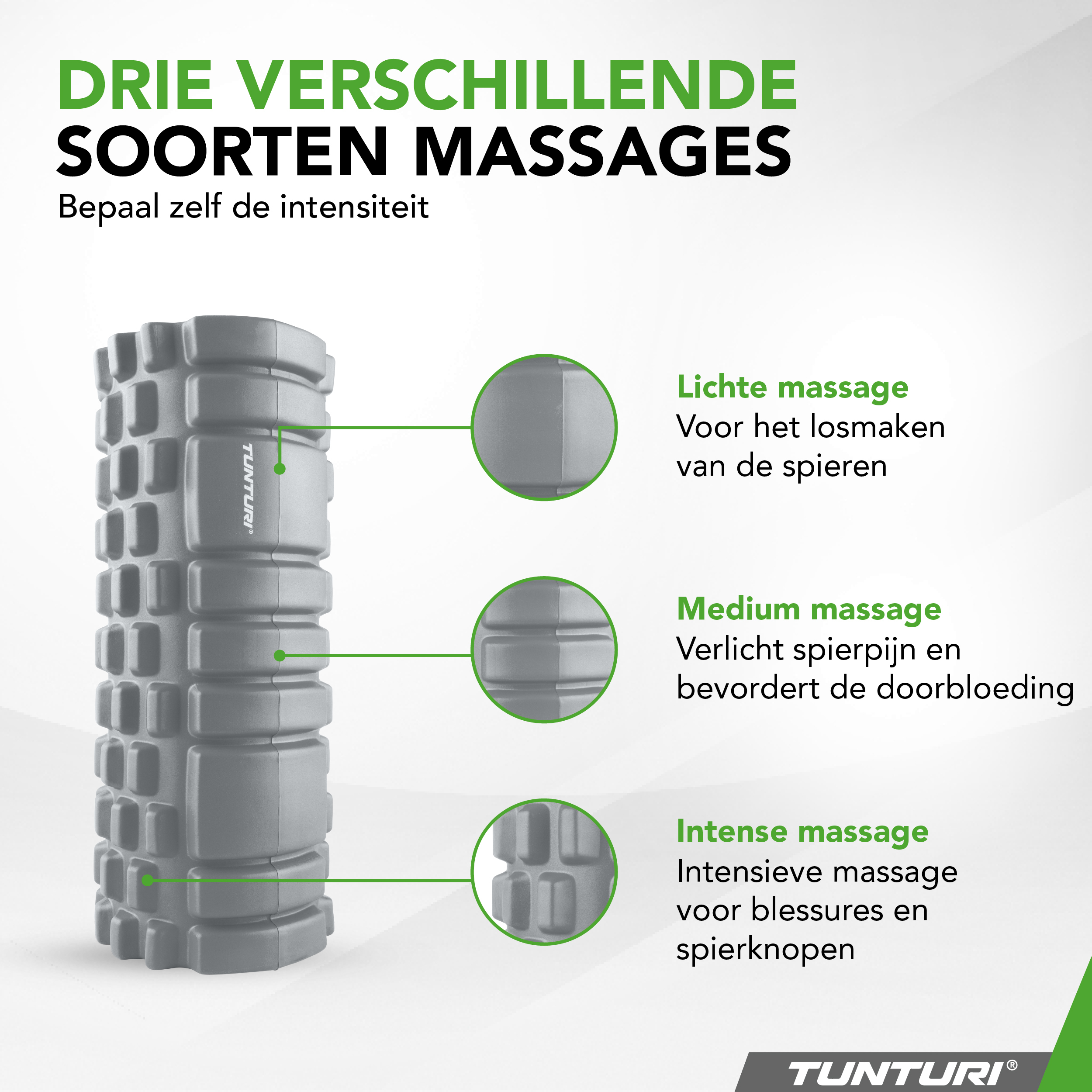 Tunturi Foamroller - Yoga Grid 33 cm - Grijs Tunturi Foamroller - Yoga Grid 33 cm - Grijs