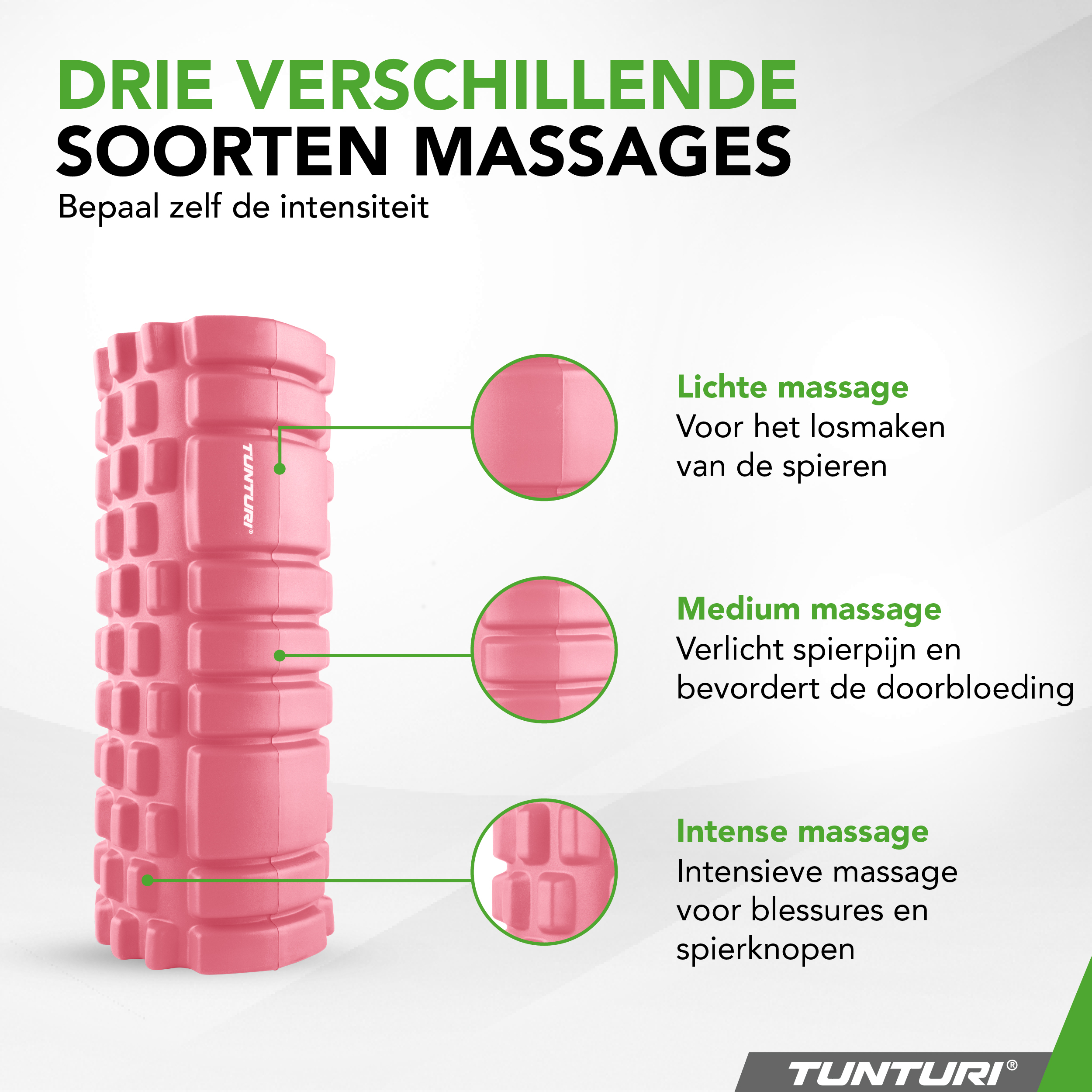 Tunturi Foamroller - Yoga Grid 33 cm - Roze Tunturi Foamroller - Yoga Grid 33 cm - Roze