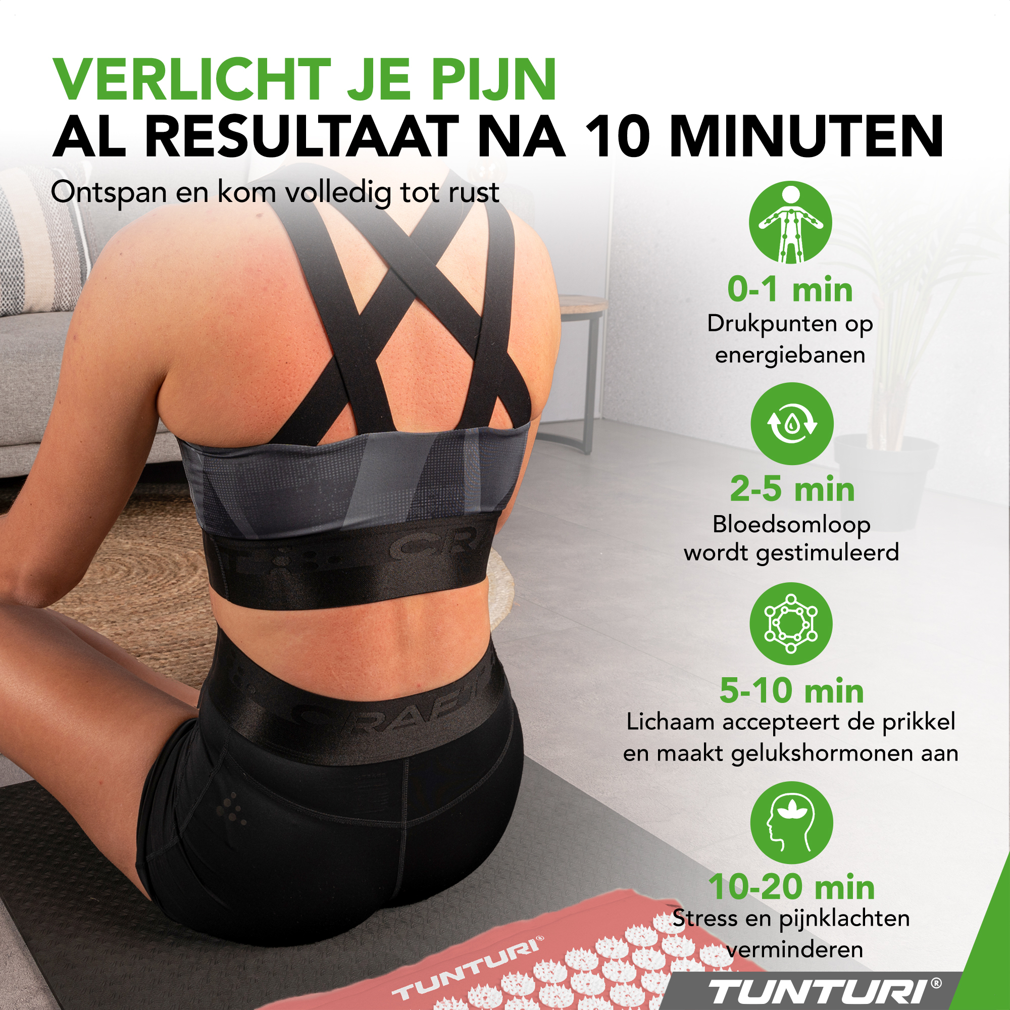 Tunturi Nieuw - Acupressure Mat And Pillow 68x42x2 cm - Roze Tunturi Nieuw - Acupressure Mat And Pillow 68x42x2 cm - Roze