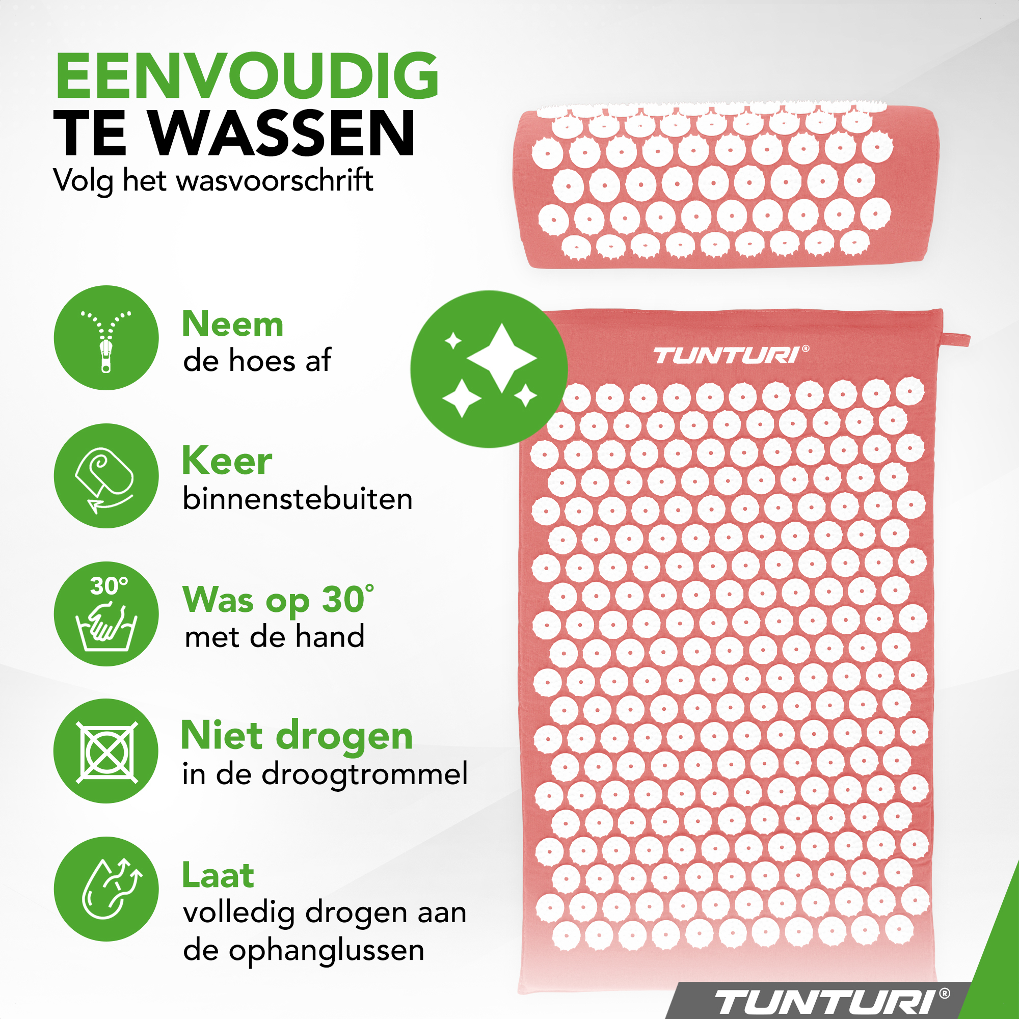 Tunturi Nieuw - Acupressure Mat And Pillow 68x42x2 cm - Roze Tunturi Nieuw - Acupressure Mat And Pillow 68x42x2 cm - Roze