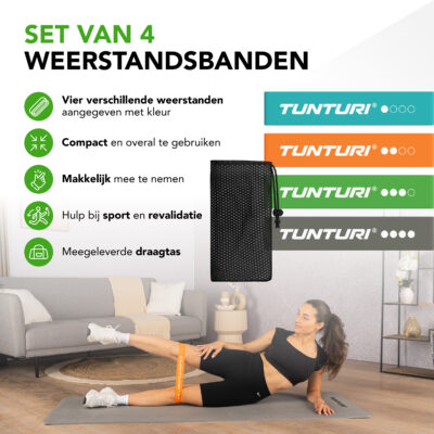 Tunturi Weerstandsband - Mini Resistance Band Set 4pcs - Blauw