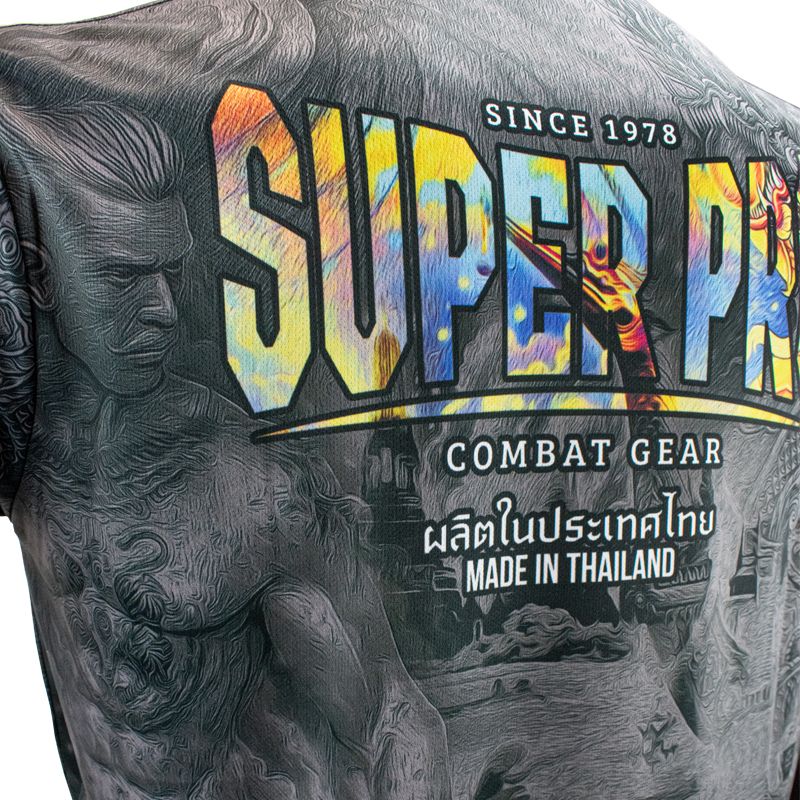 Super Pro Combat Gear T-shirt - Pattaya Made In Thailand - Zwart / Geel Super Pro Combat Gear T-shirt - Pattaya Made In Thailand - Zwart / Geel