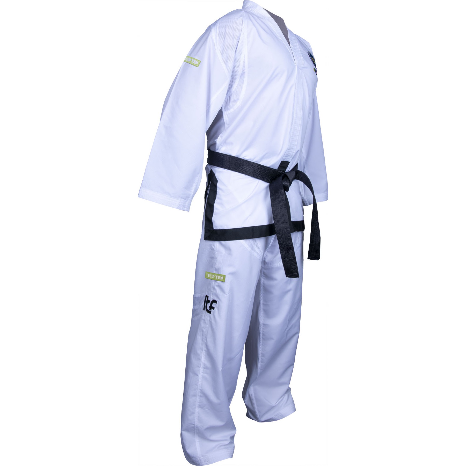 TOP TEN Taekwondopak - Master Dobok green - Wit TOP TEN Taekwondopak - Master Dobok green - Wit