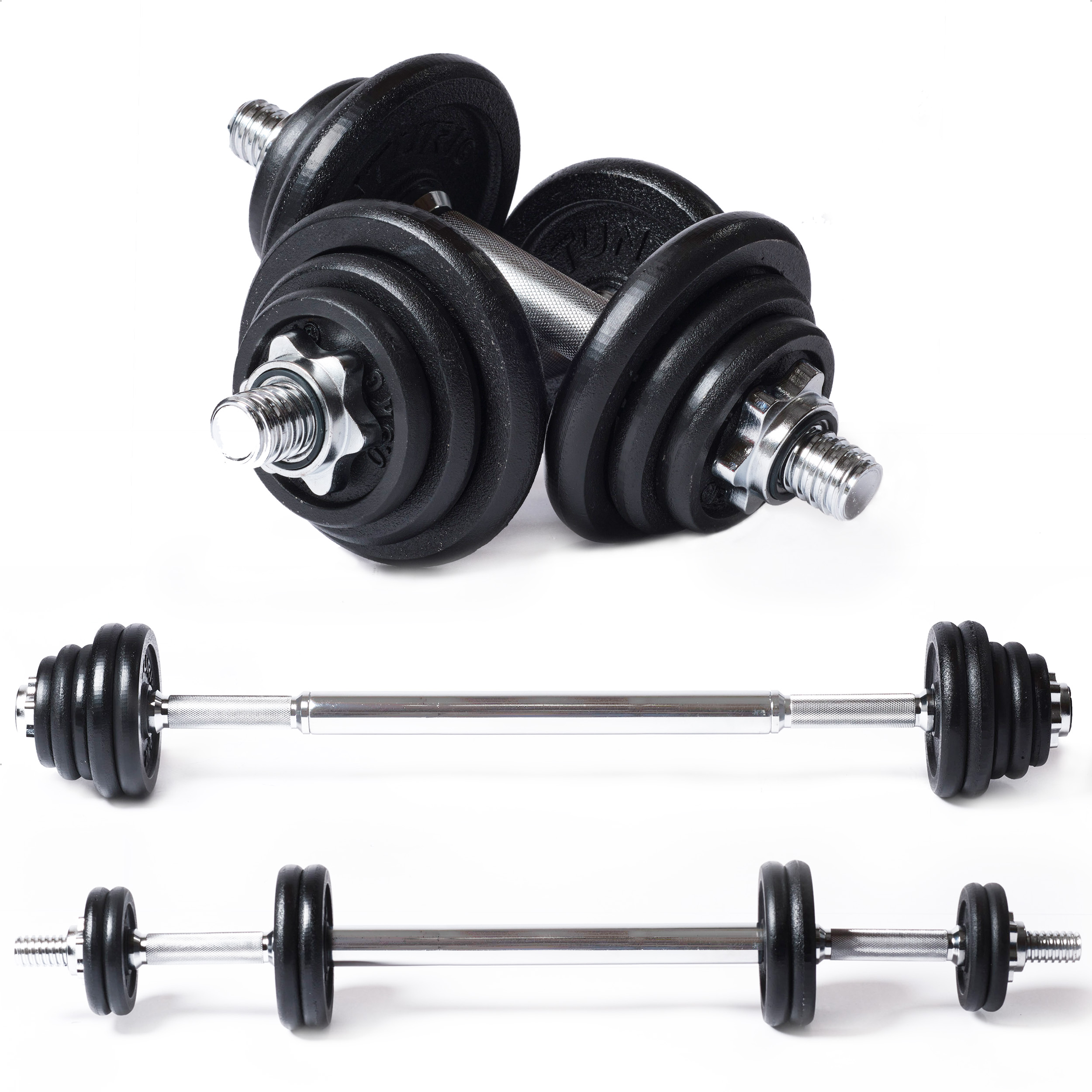 Tunturi Halterset - Barbell/Dumbbell set 20kg - Zwart Tunturi Halterset - Barbell/Dumbbell set 20kg - Zwart