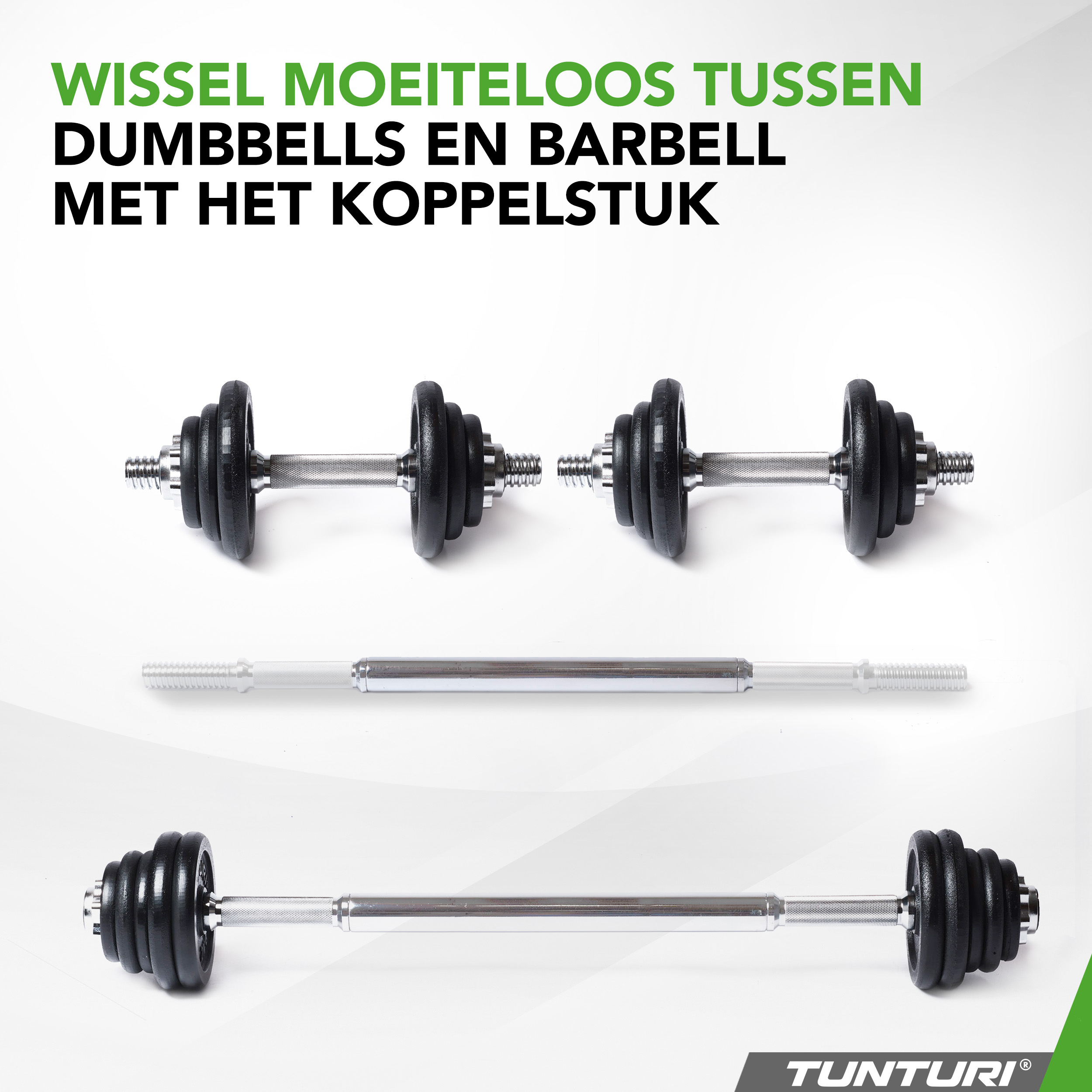 Tunturi Halterset - Barbell/Dumbbell set 20kg - Zwart Tunturi Halterset - Barbell/Dumbbell set 20kg - Zwart