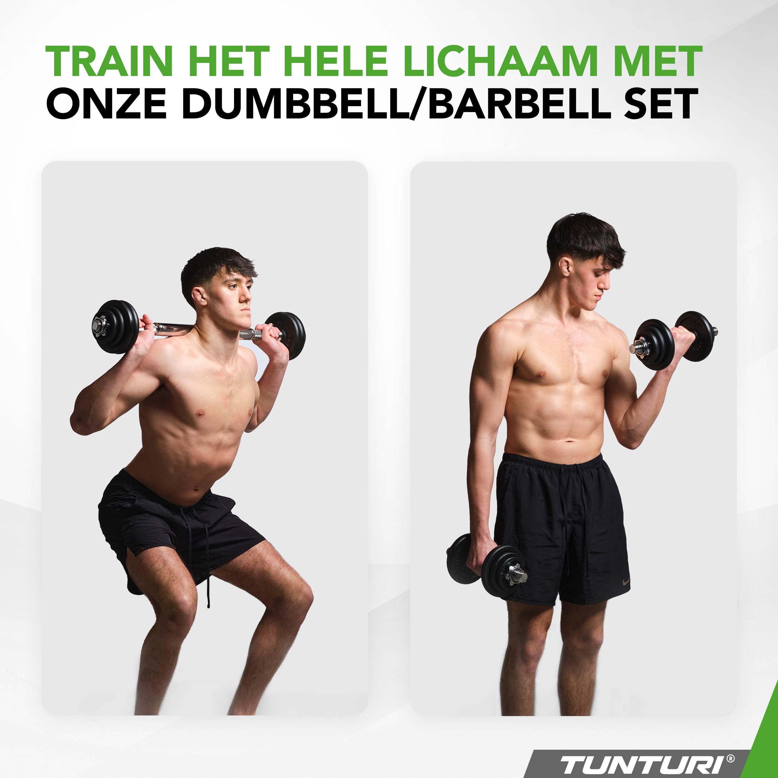 Tunturi Halterset - Barbell/Dumbbell set 20kg - Zwart Tunturi Halterset - Barbell/Dumbbell set 20kg - Zwart