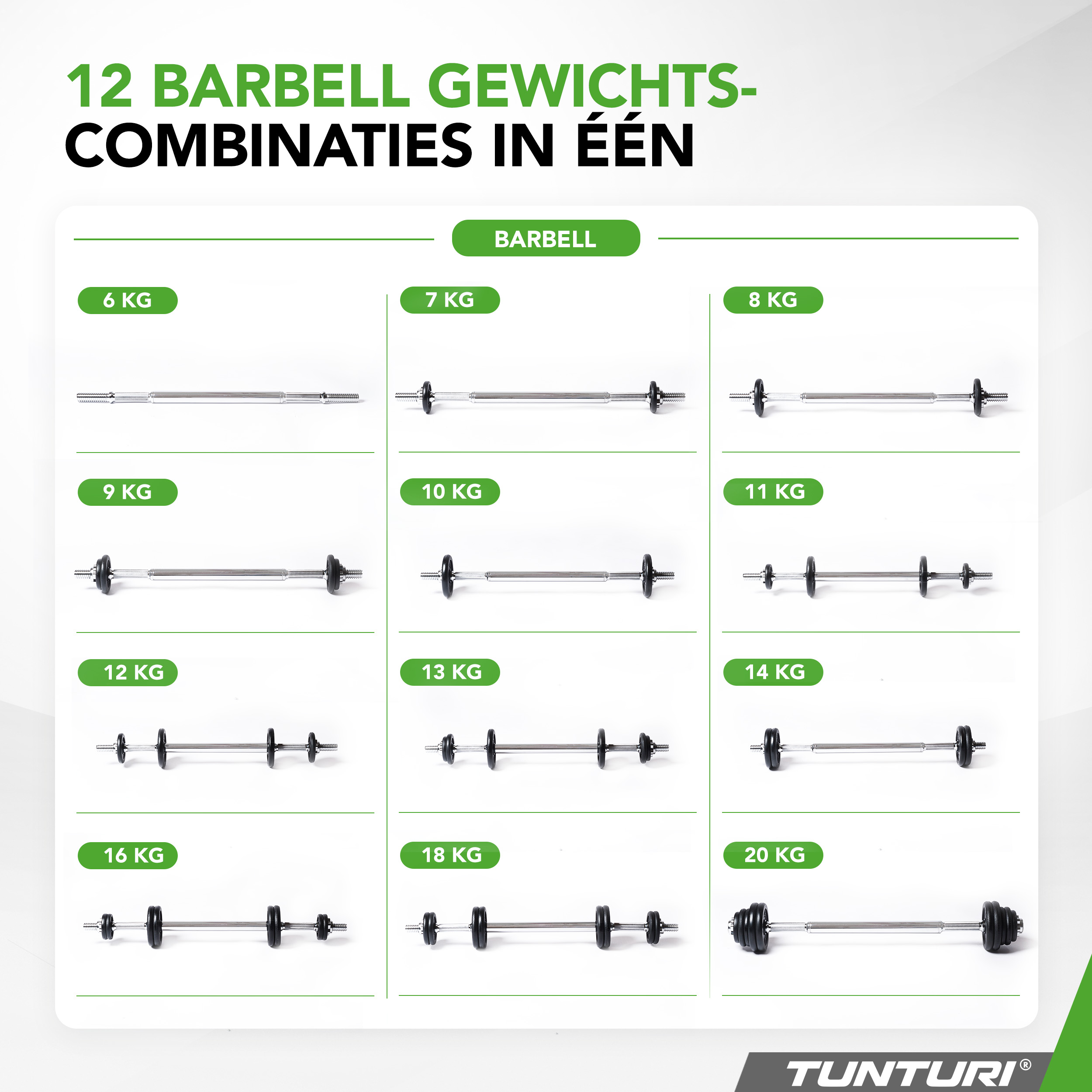 Tunturi Halterset - Barbell/Dumbbell set 20kg - Zwart Tunturi Halterset - Barbell/Dumbbell set 20kg - Zwart