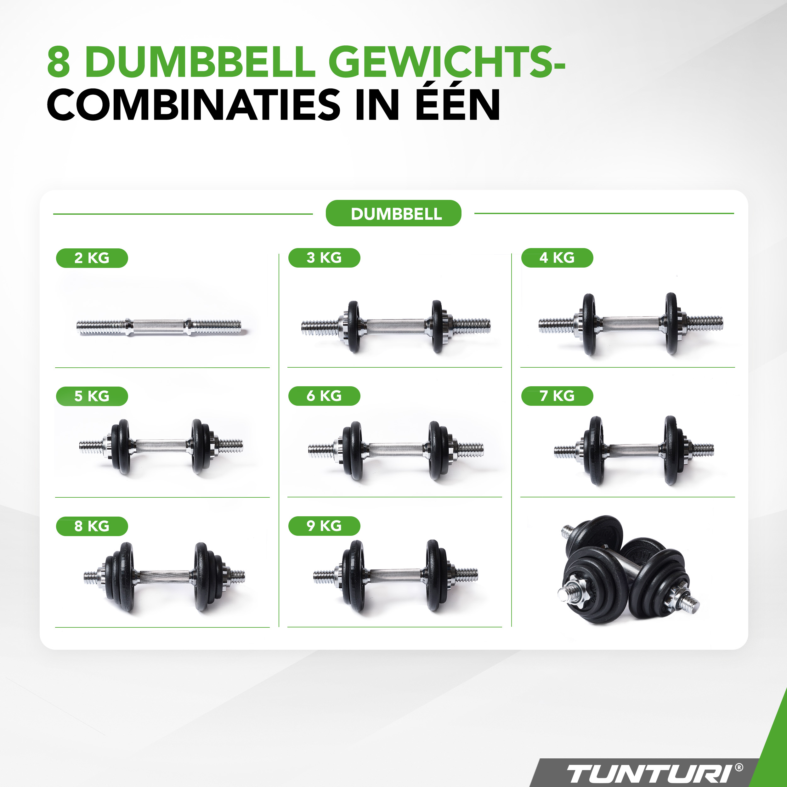 Tunturi Halterset - Barbell/Dumbbell set 20kg - Zwart Tunturi Halterset - Barbell/Dumbbell set 20kg - Zwart